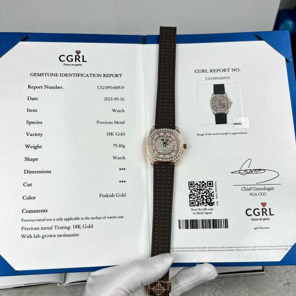 Patek Philippe Aquanaut 5062 Replica Watch Gold Wrapped Moissanite 35.6mm - Soul Replicas