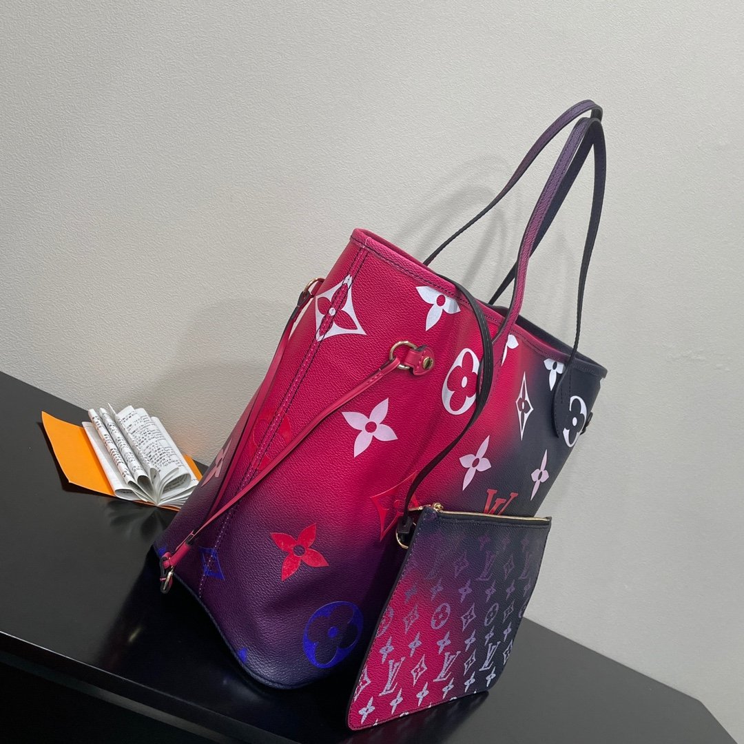 Louis Vuitton Neverfull MM Tote Bag Monogram Canvas Midnight Fuchsia For Women. Women-s Handbags. Shoulder Bags 12.2in/31cm LV M20511 - Soul Replicas