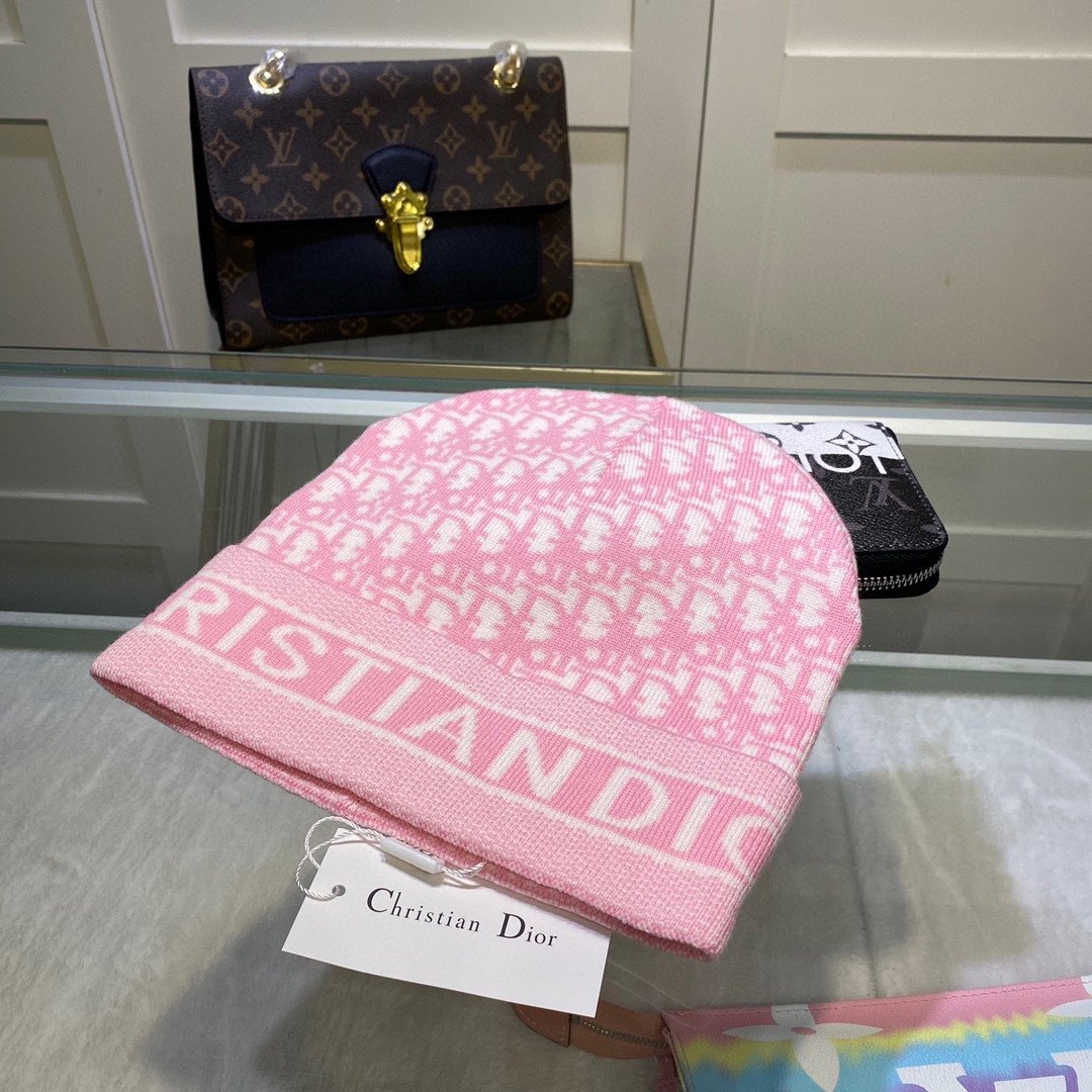 Dior Pompom Beanie In Pink - Soul Replicas