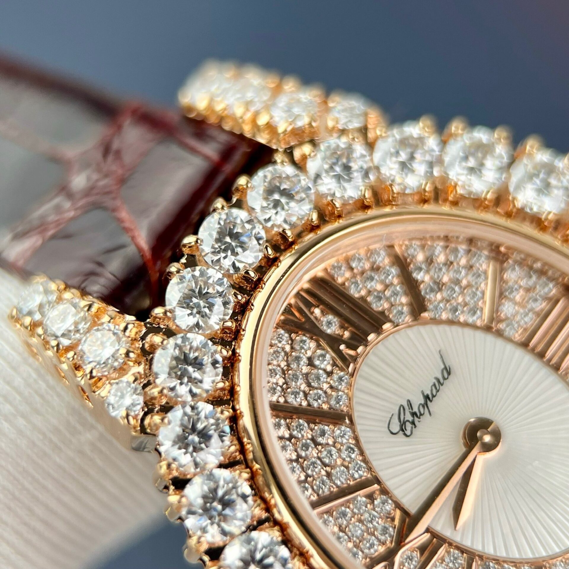 Chopard Replica Watch With Moissanite Diamonds 18K Gold Wrapped 34mm - Soul Replicas