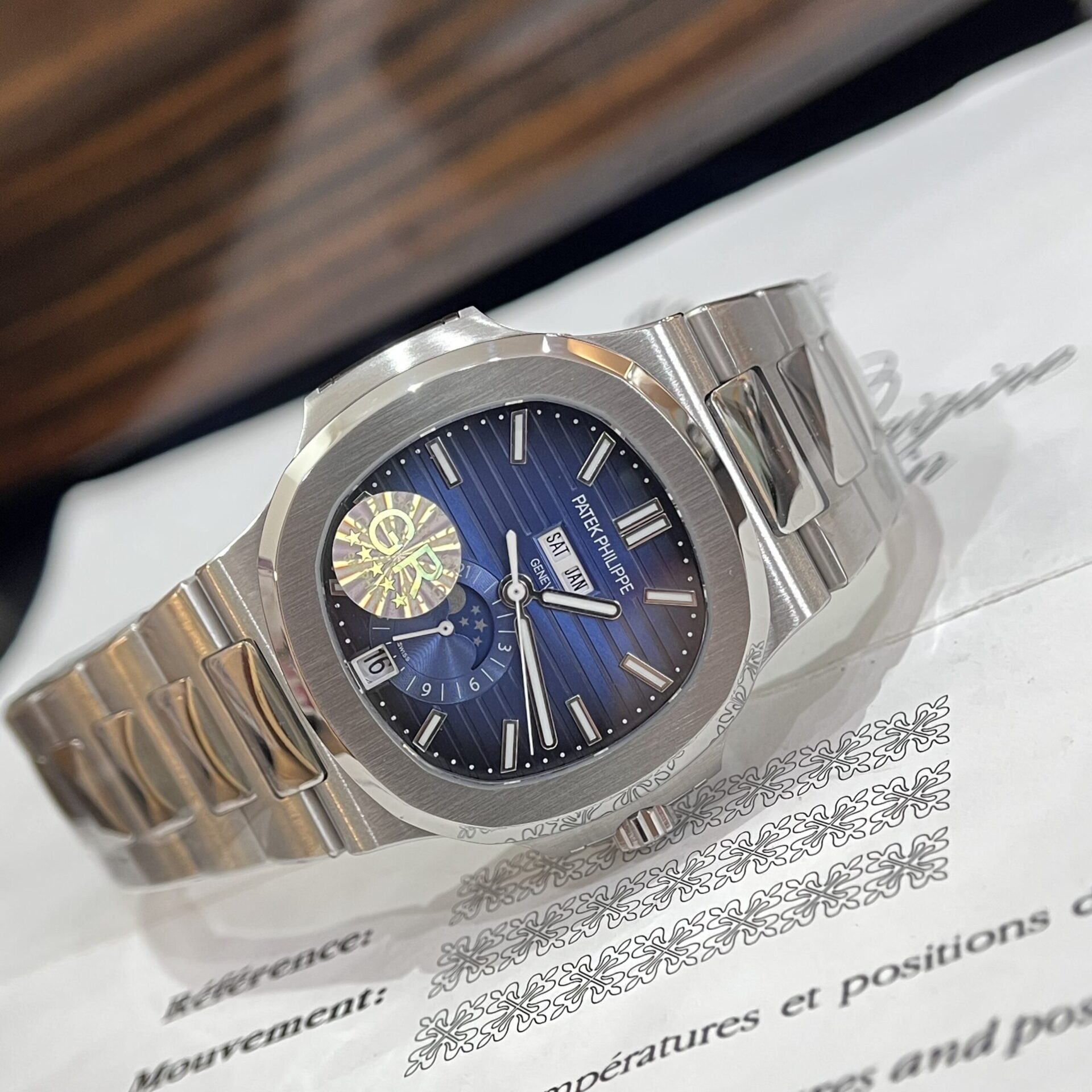 Patek Philippe Replica Watches Nautilus 5726G Blue Dial GR Factory 40.5mm - Soul Replicas