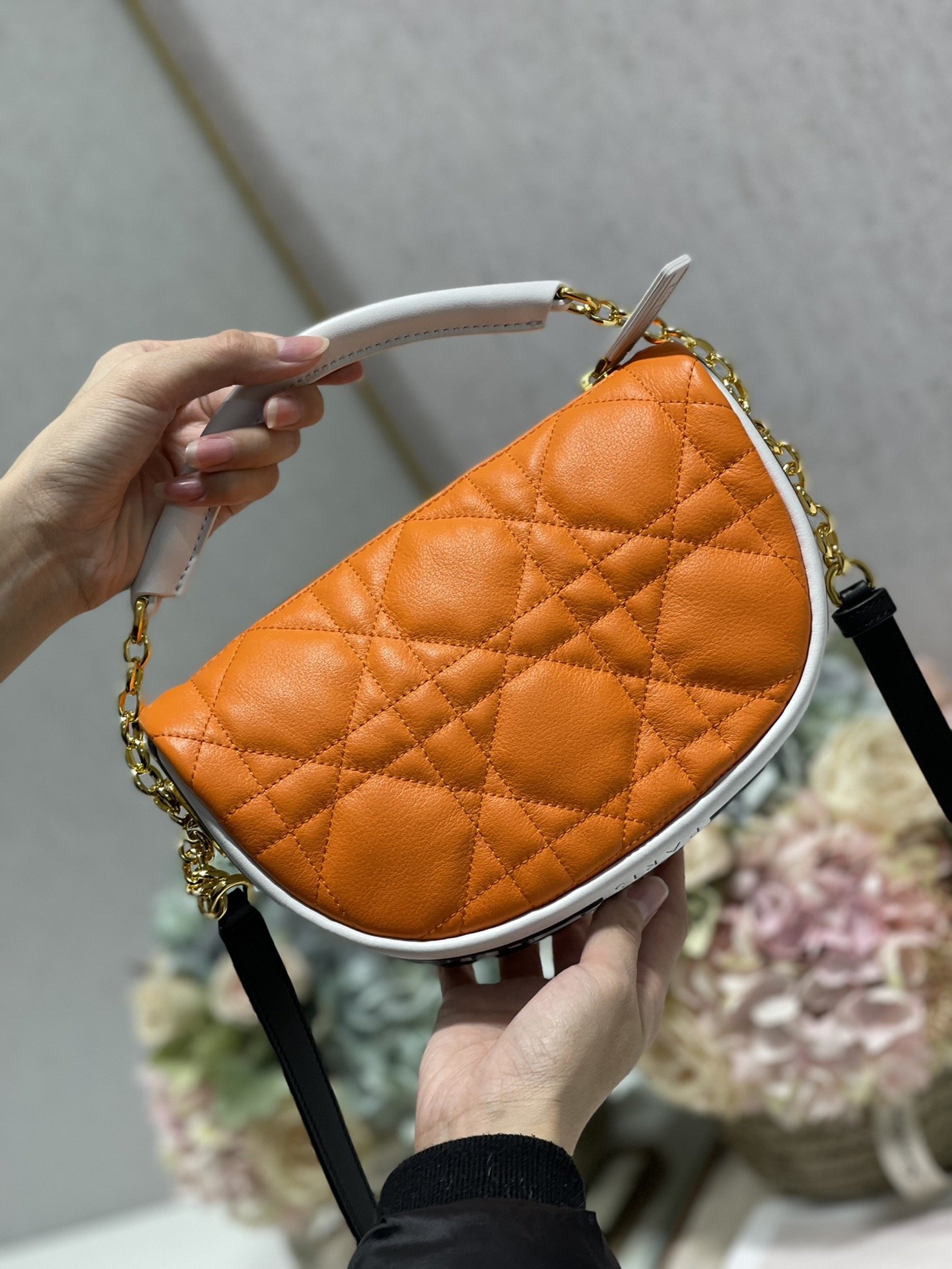 Christian Dior Small Dior Vibe Hobo Bag Fluorescent Orange Macrocannage. Orange. For Women Women-s Handbags. Crossbody Bags. 20cm CD M7200ODDO_M057 - Soul Replicas