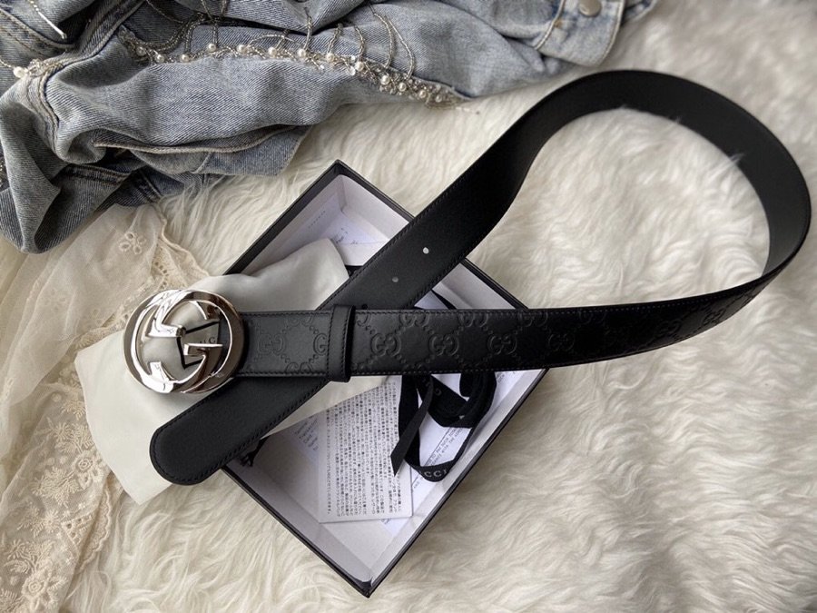 Gucci Belt Signature With Interlocking G Buckle Black For Women. Women Belt - Soul Replicas