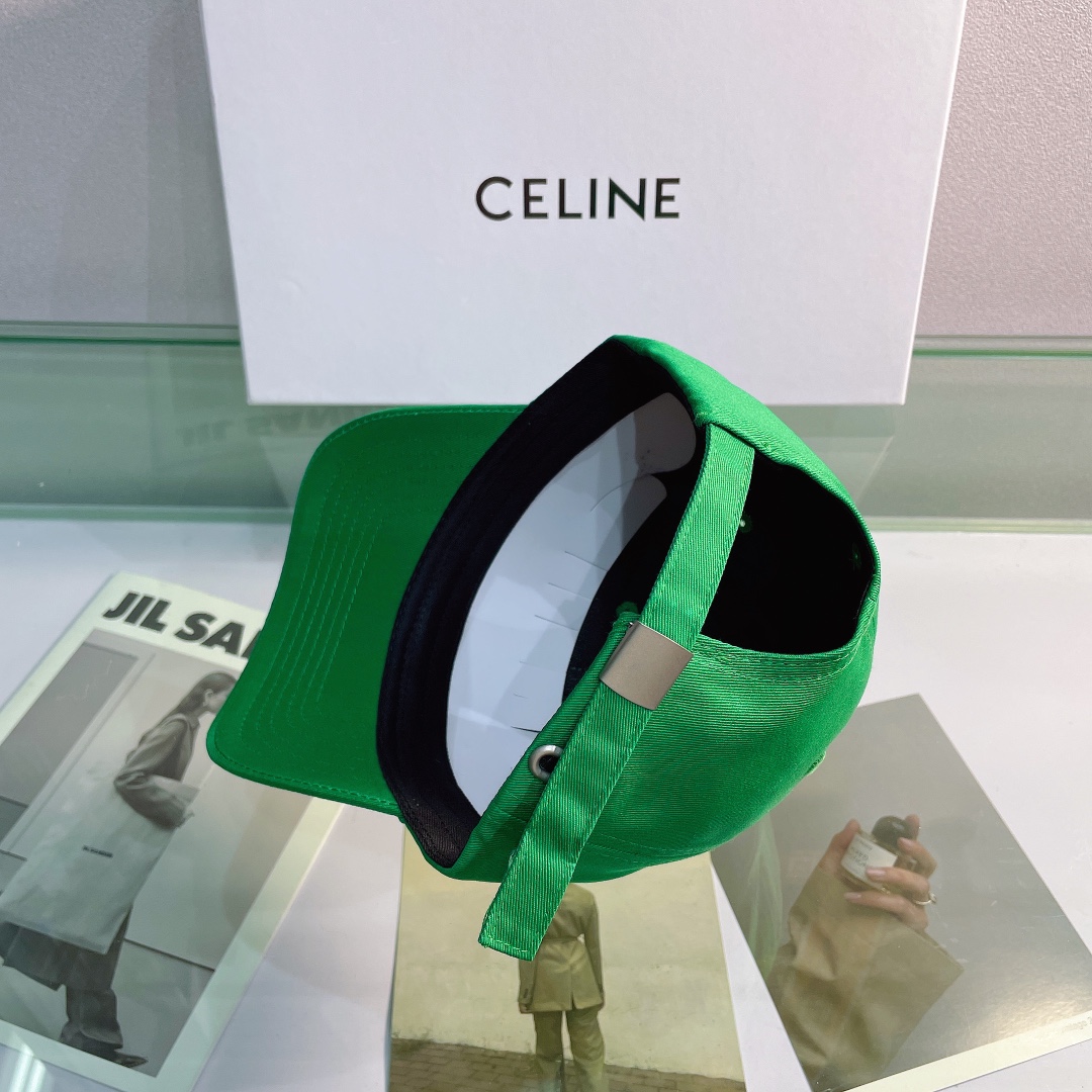 Celine Baseball Cap In Cotton Green - Soul Replicas