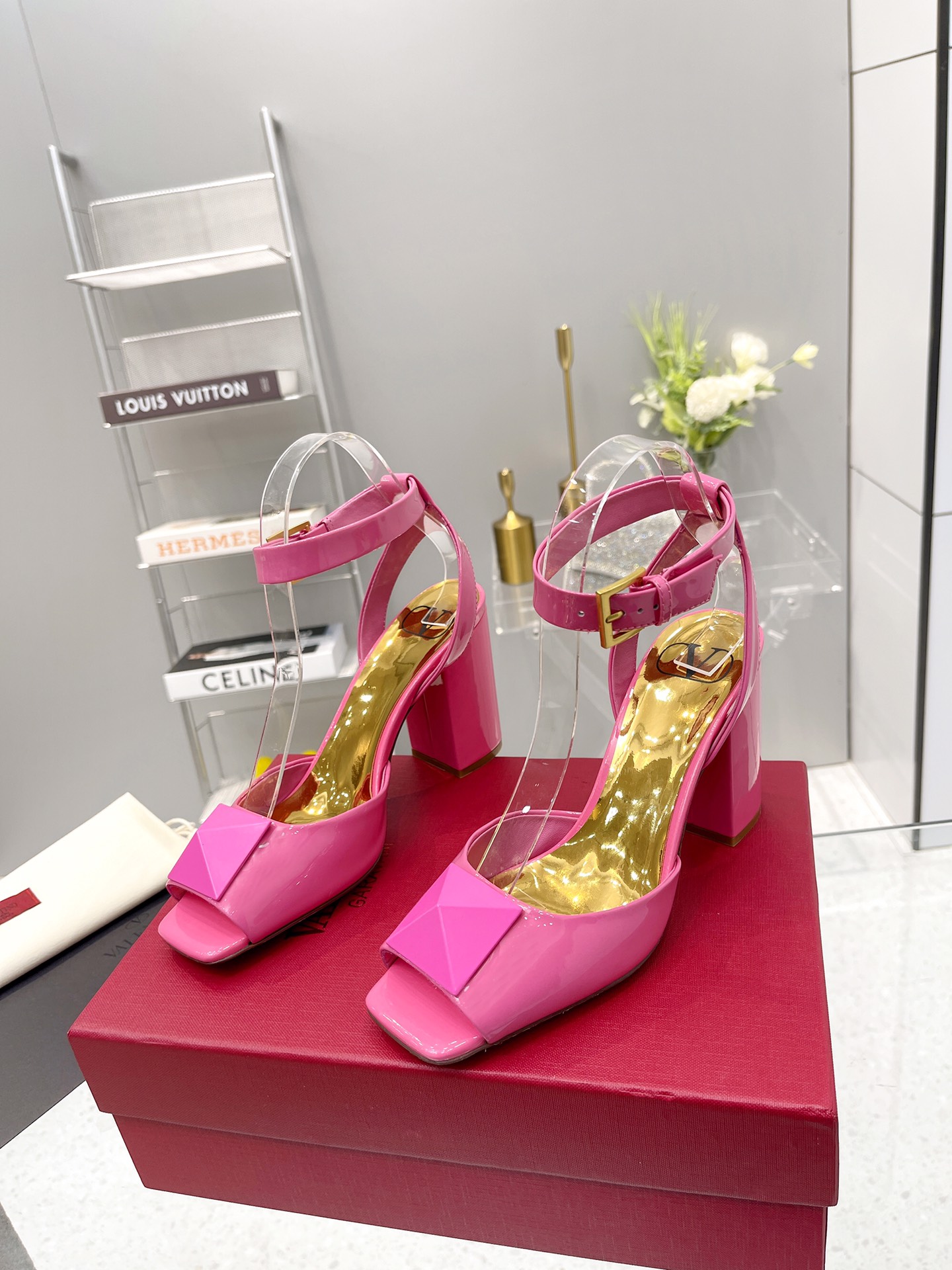 Valentino Garavani One Stud Sandal With Maxi Stud Embellishment Pink For Women XW0S0EI6CYII16 - Soul Replicas