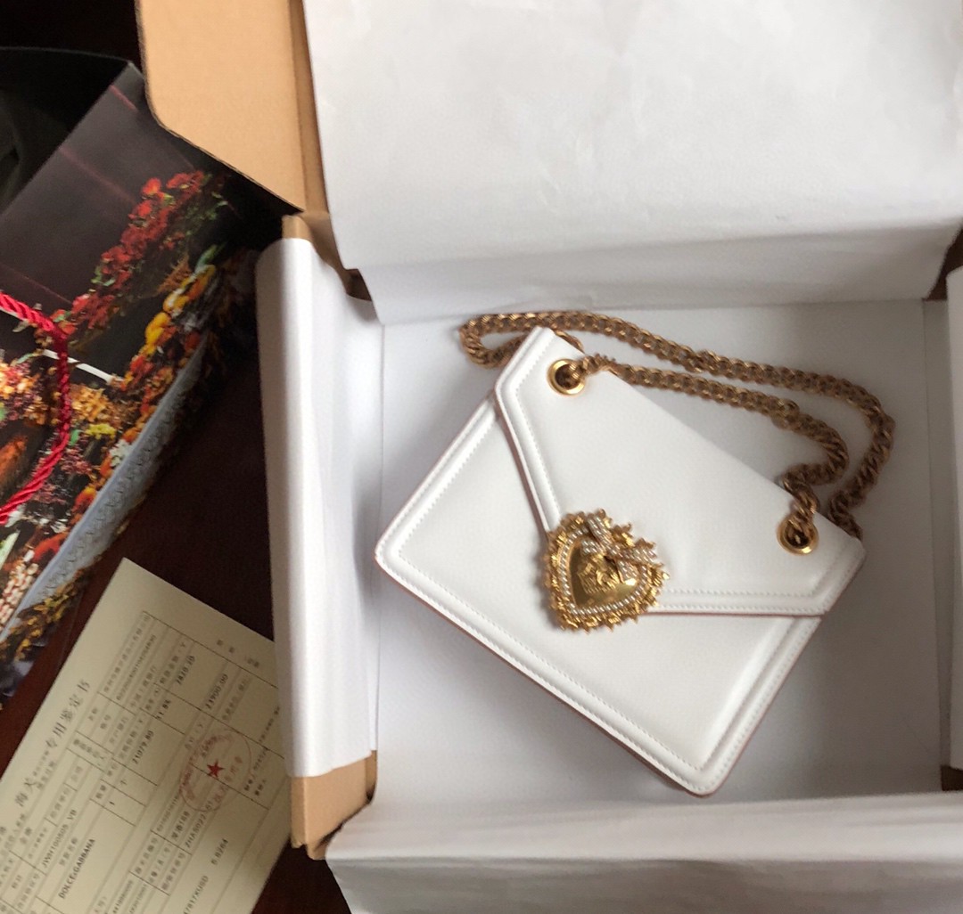 Dolce & Gabbana Medium Devotion Bag White For Women 8.1in/20.5cm DG - Soul Replicas