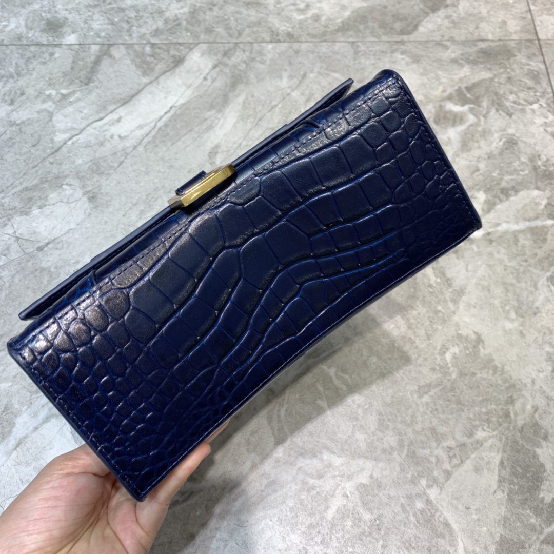 Balenciaga Hourglass Small Handbag In Dark Blue. For Women. Women-s Bags 9in/23cm 5935461LRGM4611 - Soul Replicas