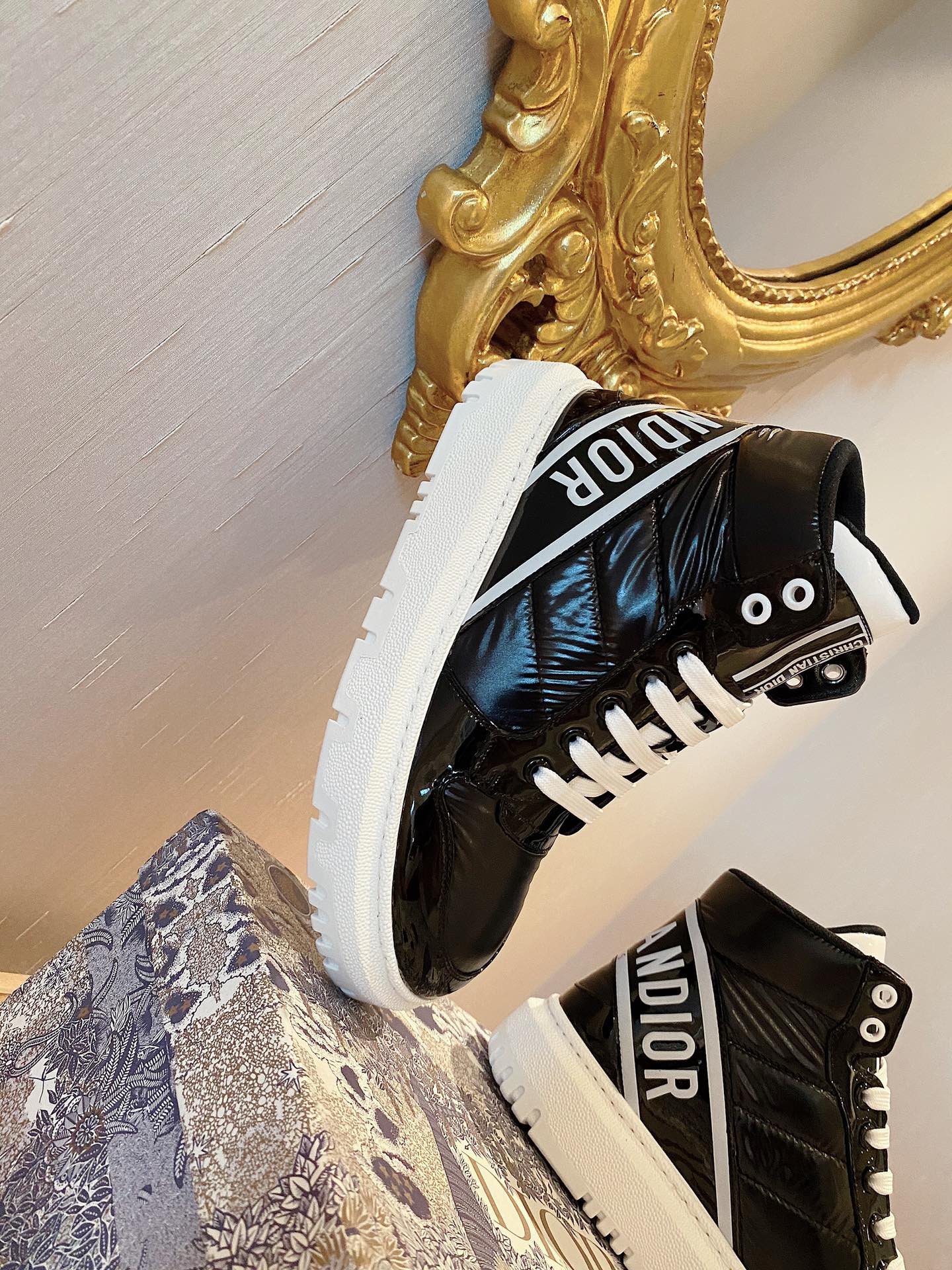 Christian Dior D-Player Patent-Trim Black For Women CD - Soul Replicas