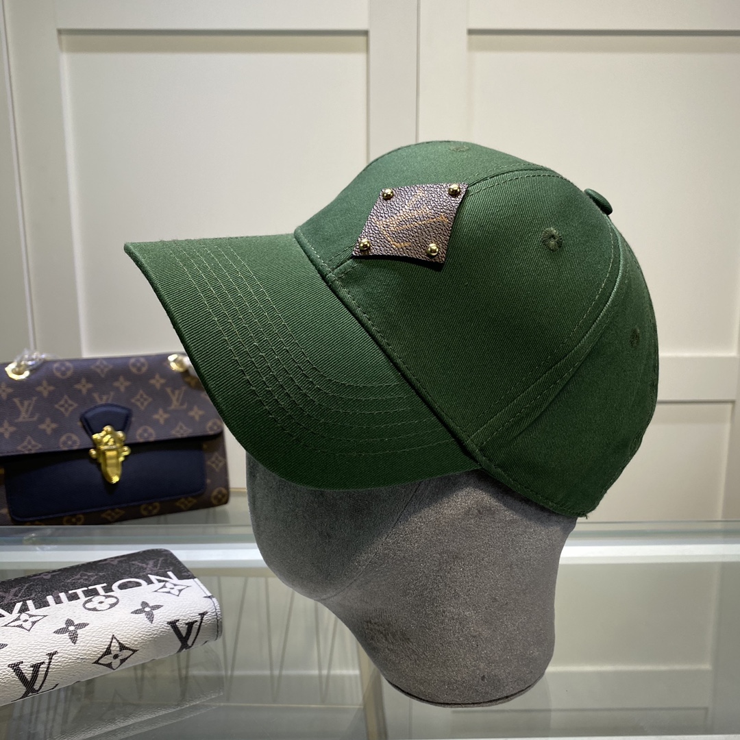Louis Vuitton Embroidered Logo Baseball Cap Green LV Cap - Soul Replicas
