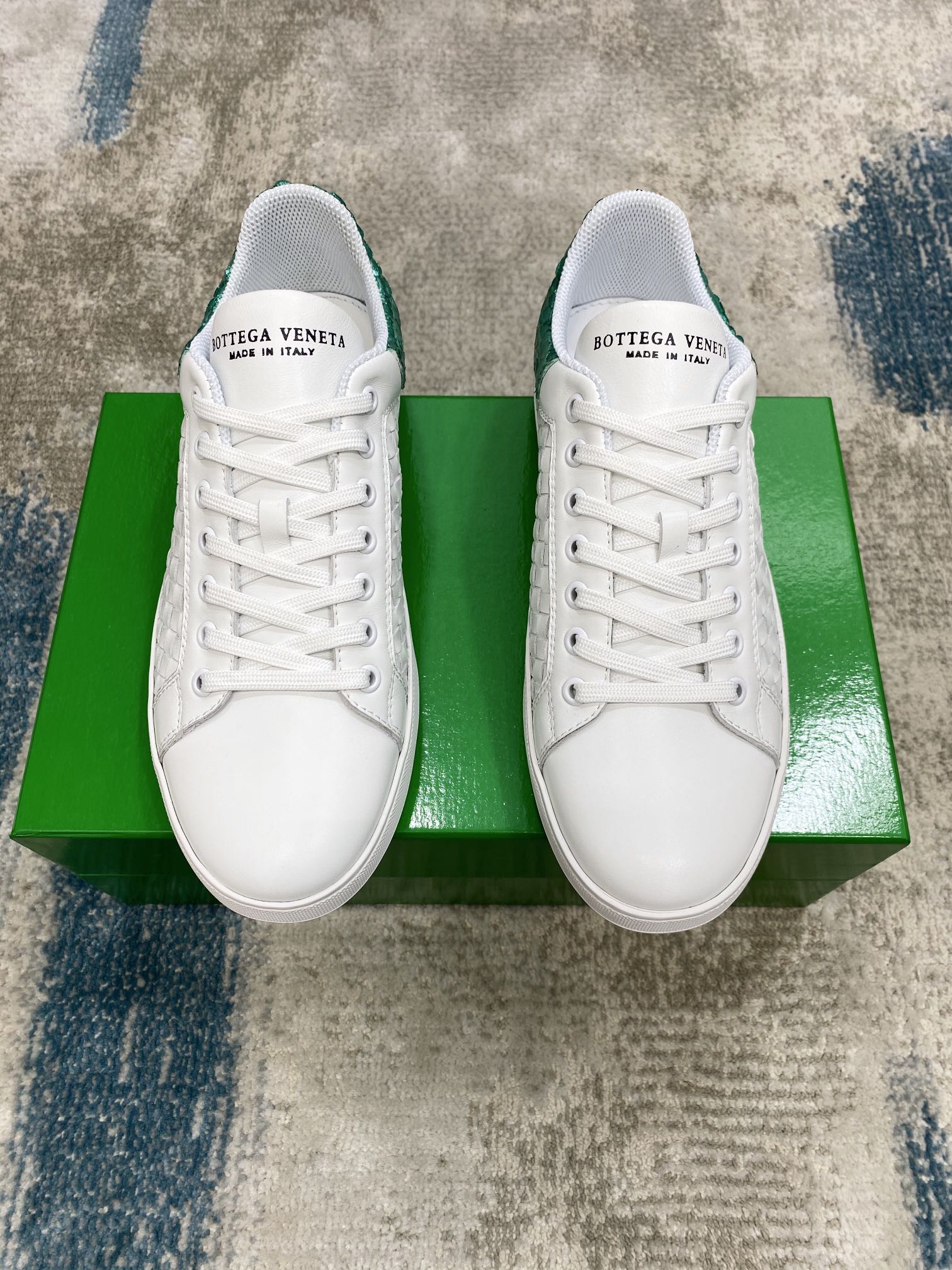 Bottega Veneta Men's With Fin Sneakers White Green For Men - Soul Replicas