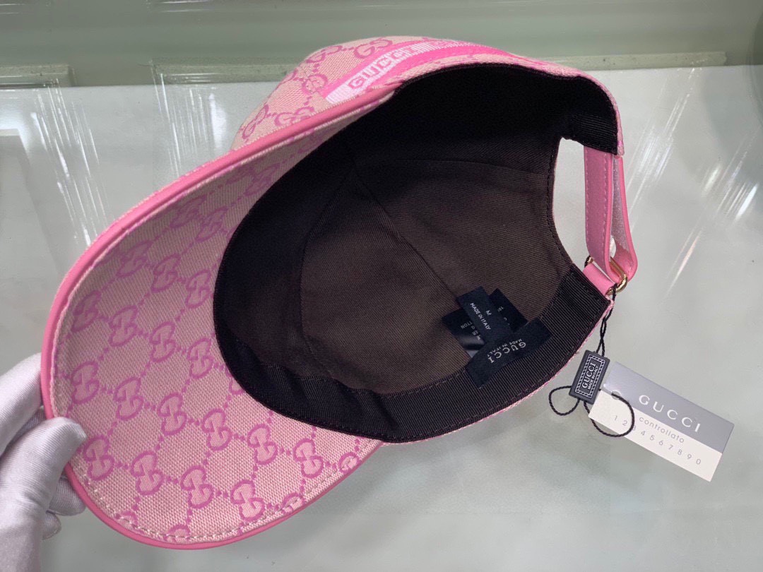 Original Gucci Canvas Baseball Hat With Web Pink Gucci Hat - Soul Replicas