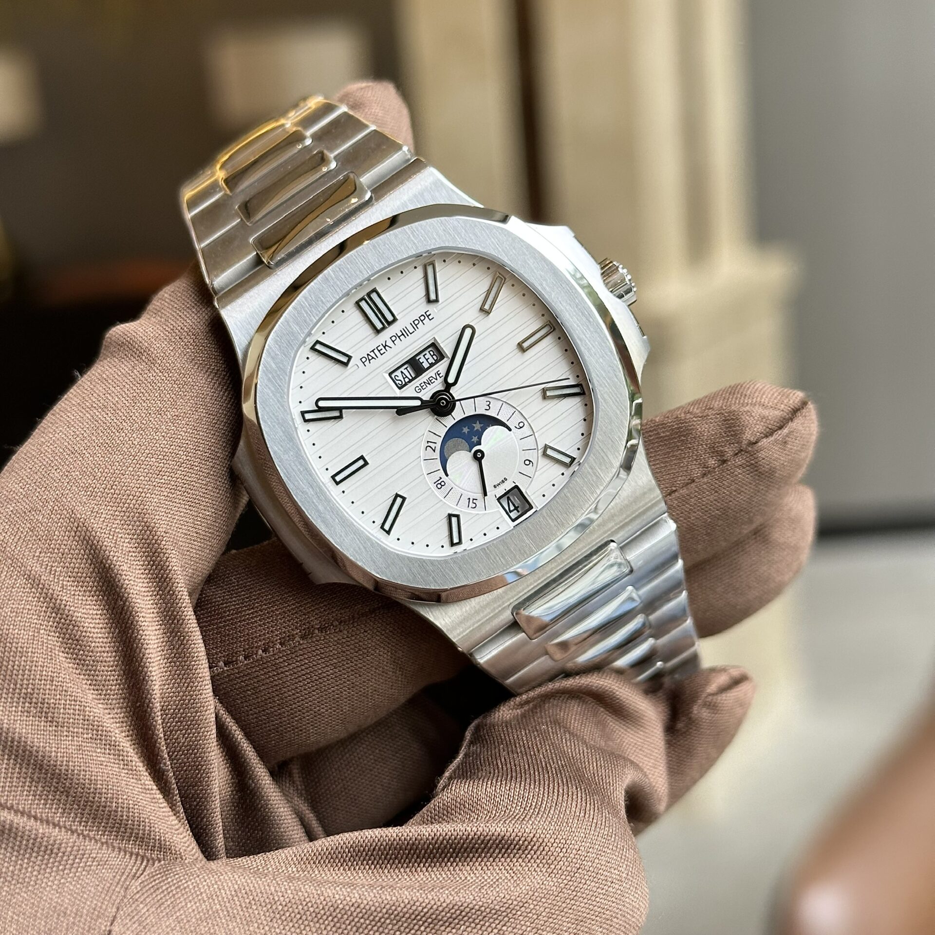 Patek Philippe 5726 White Dial Replica Watch PP Factory 40.5mm - Soul Replicas