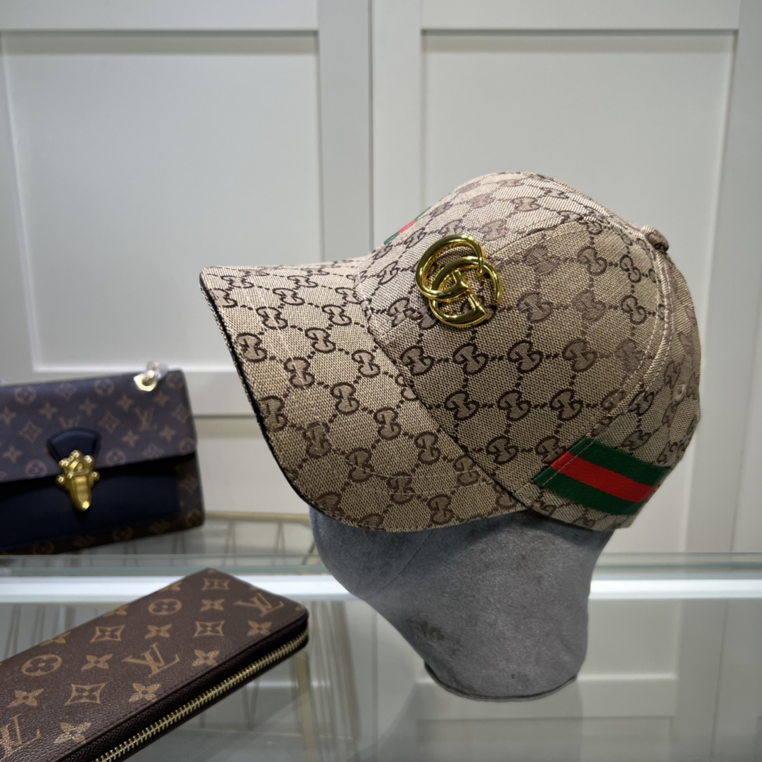 Original Gucci Canvas Baseball Hat With Web Beige Gucci Hat - Soul Replicas