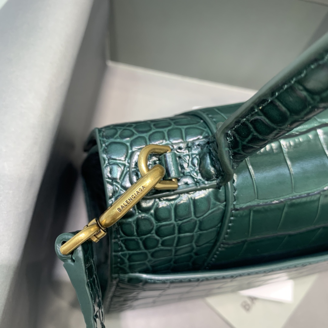 Balenciaga Hourglass Small Handbag In Dark Green. For Women. Women-s Bags 9in/23cm - Soul Replicas