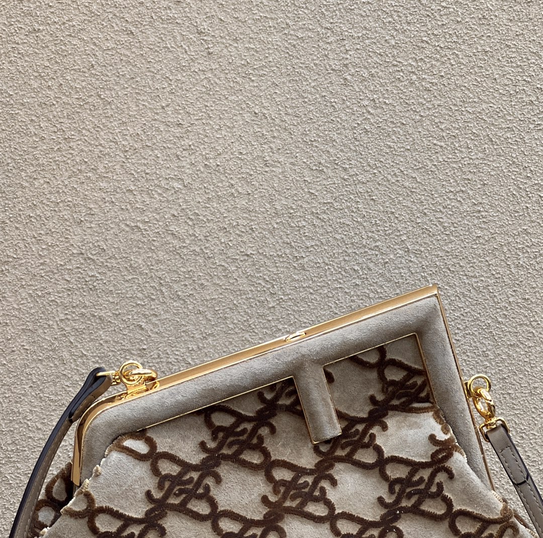 Fendi First Small Gray Bag For Woman 26cm/10in - Soul Replicas