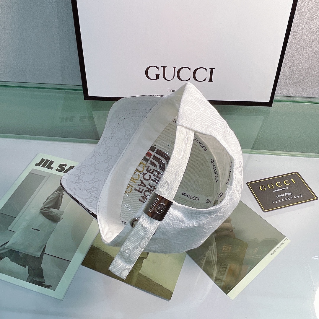 Gucci Canvas Baseball Cap White - Soul Replicas
