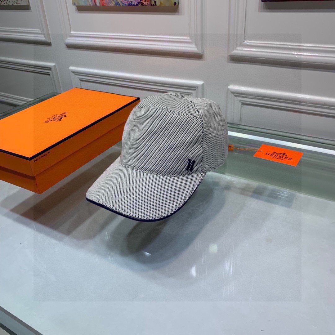 Hermes Davis H Primavera Cap Grey Hermes Cap - Soul Replicas
