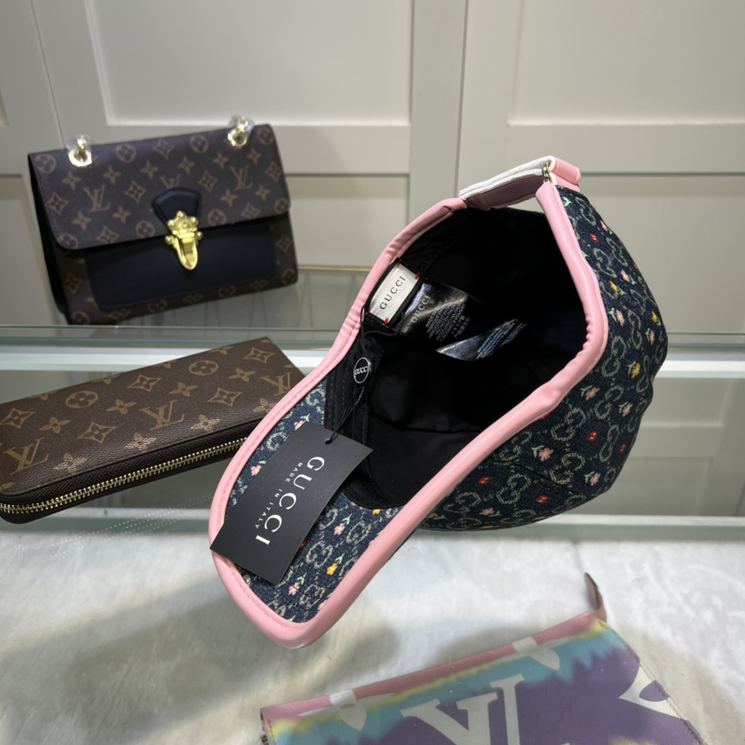 Gucci Baseball Hat With Floral Black Gucci Hat - Soul Replicas