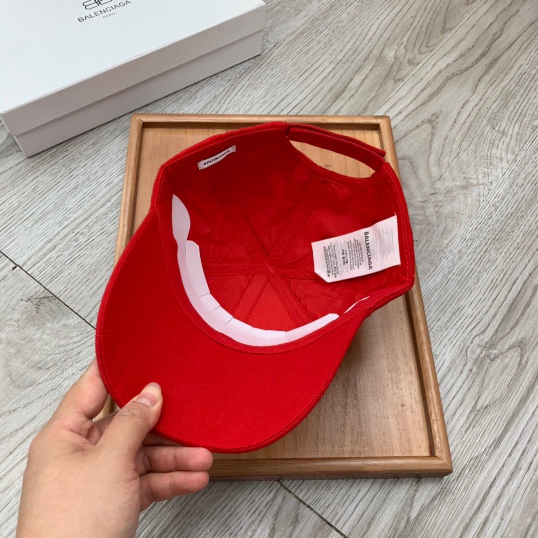 Balenciaga Logo Visor Cap In Red - Soul Replicas