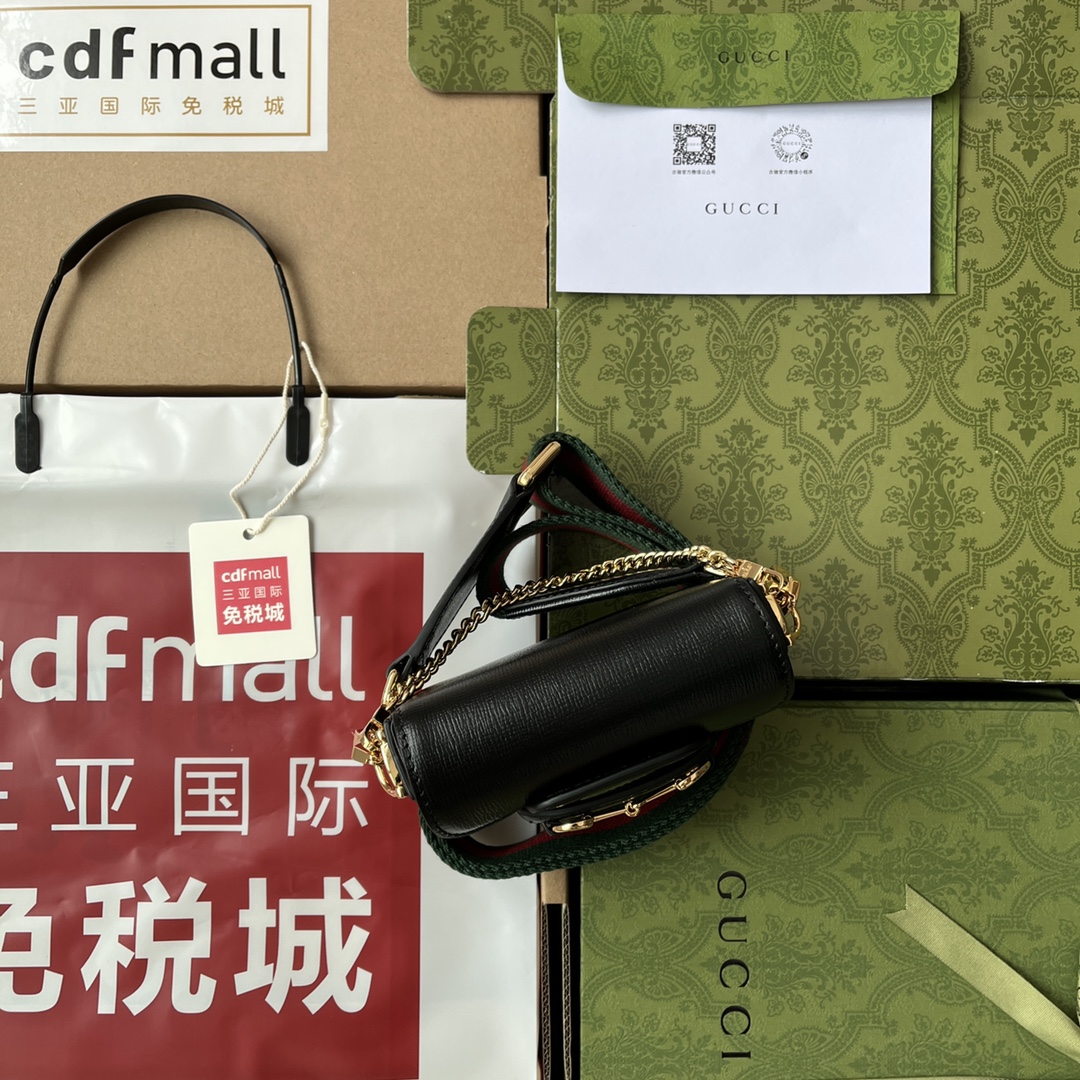 Gucci Horsebit 1955 Strap Wallet Black For Women. Women-s Bags 4.7in/12cm Gucci 699760 18YSG 1060 - Soul Replicas