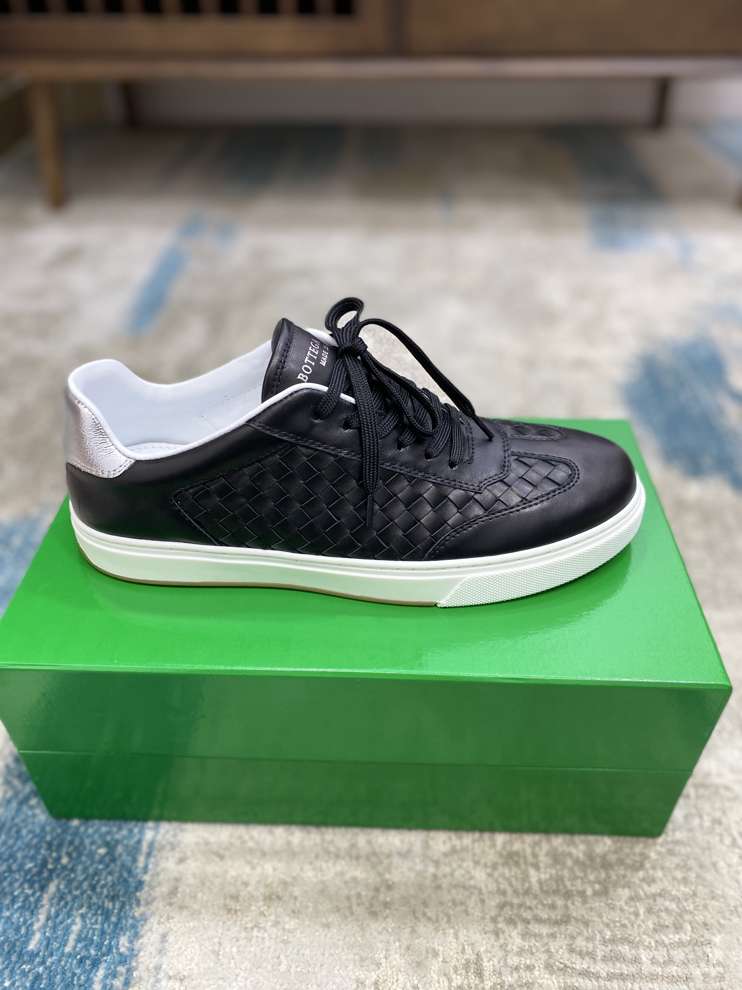 Bottega Veneta Men's Sneakers Black Silver For Men - Soul Replicas