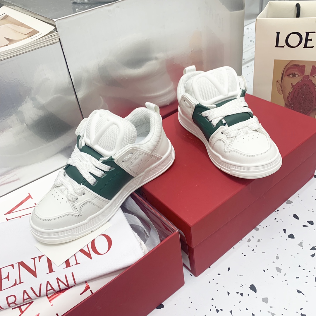 Valentino Garavani Open Skate Sneakers With Patent Band Green For Women WS0FB1DXI - Soul Replicas