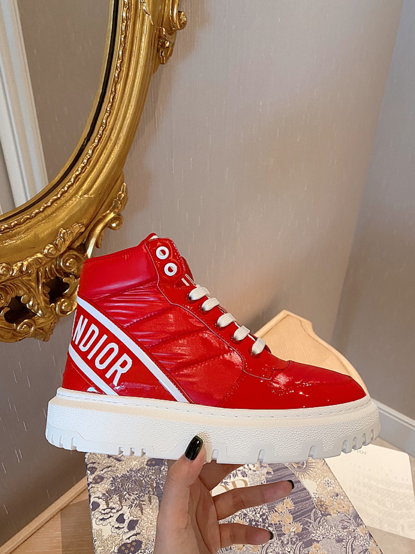 Christian Dior D-Player Patent-Trim Red For Women CD - Soul Replicas