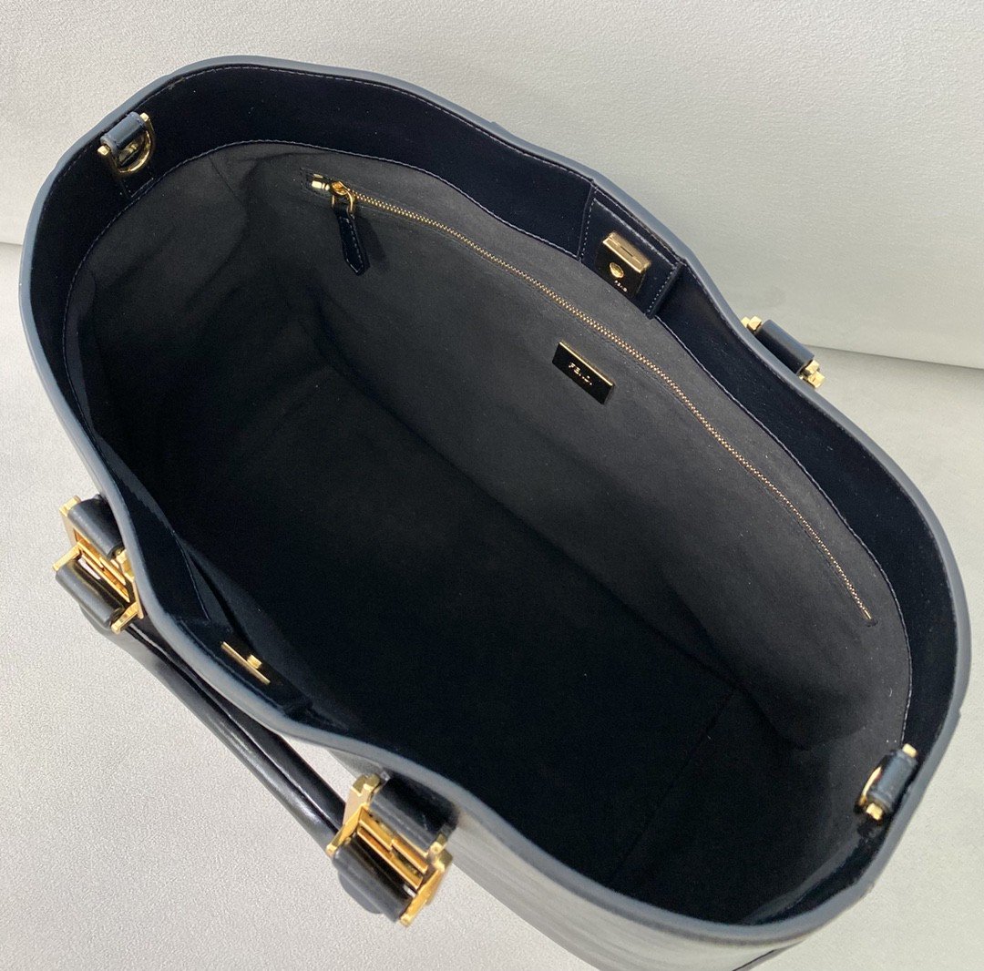 Fendi Medium FF Tote Shoulder Black Bag For Woman 38cm/15in - Soul Replicas