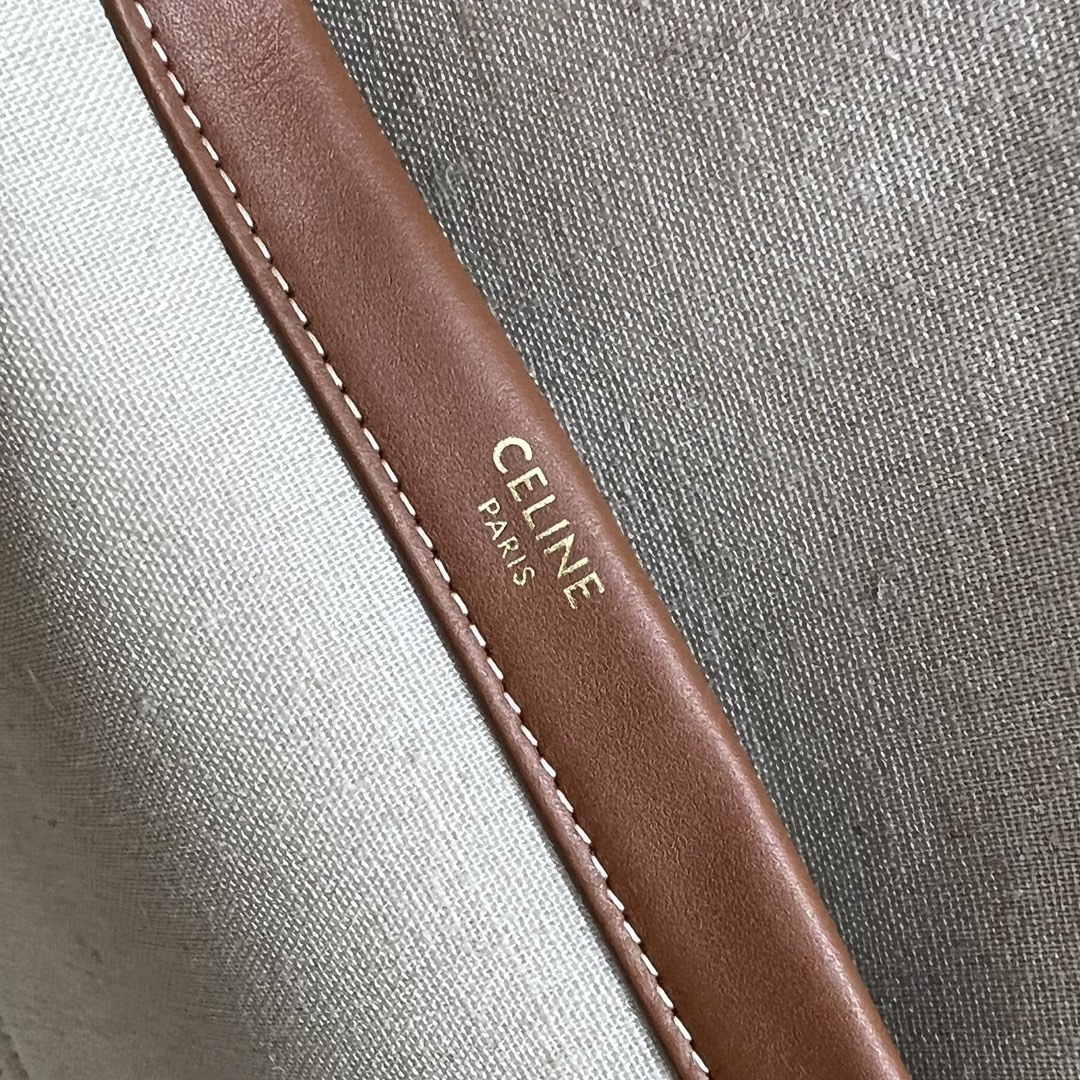 Celine Large Cabas Thais In Textile Natural / Tan For Women 16in/41cm 196762DST.02NT - Soul Replicas