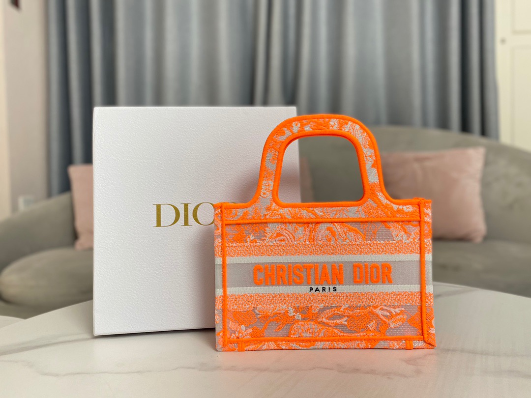 Christian Dior Mini Dior Book Tote Orange For Women. Women's Handbags 22.5cm/9in CD S5475ZRVJ_M057 - Soul Replicas