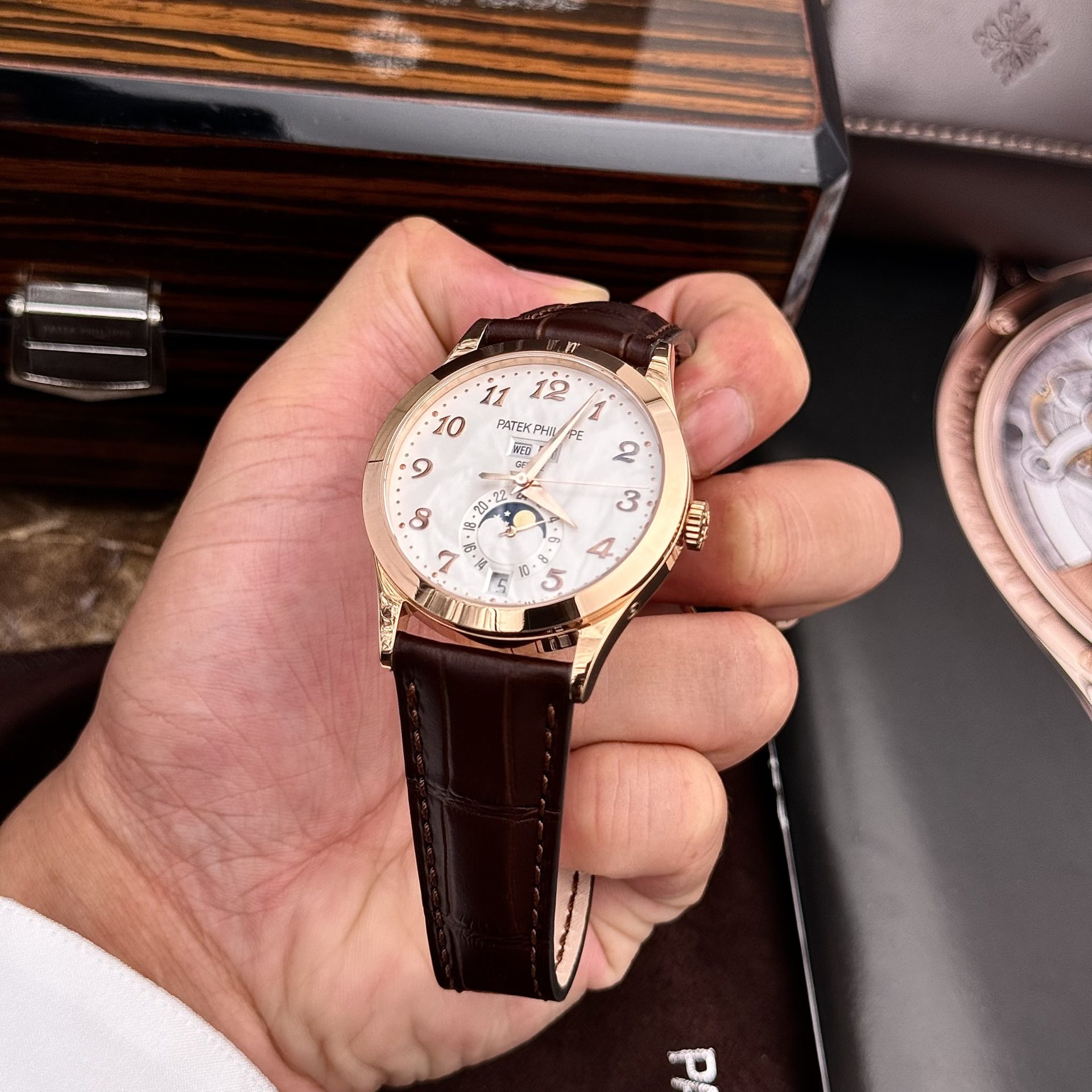 Patek Philippe Replica Watches Complications 5396R White Dial Leather Strap 38.5mm - Soul Replicas