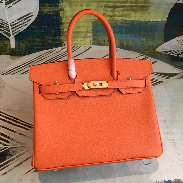 Hermes Birkin Orange For Women Gold Toned Hardware 11in/30cm - Soul Replicas
