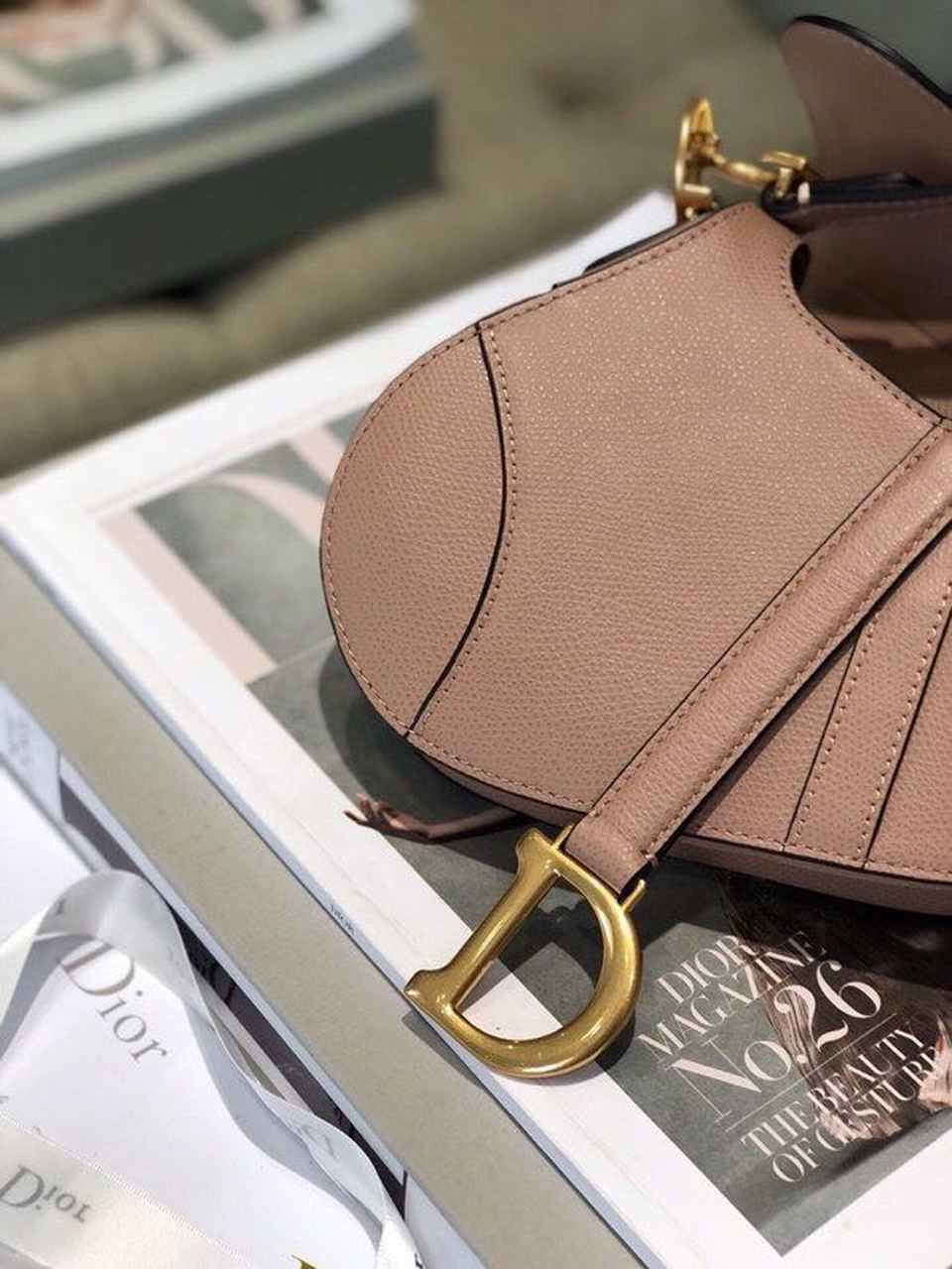 Christian Dior Saddle Bag Blush Grained For Women. Women-s Bags 19.5cm/7.6in CD - Soul Replicas