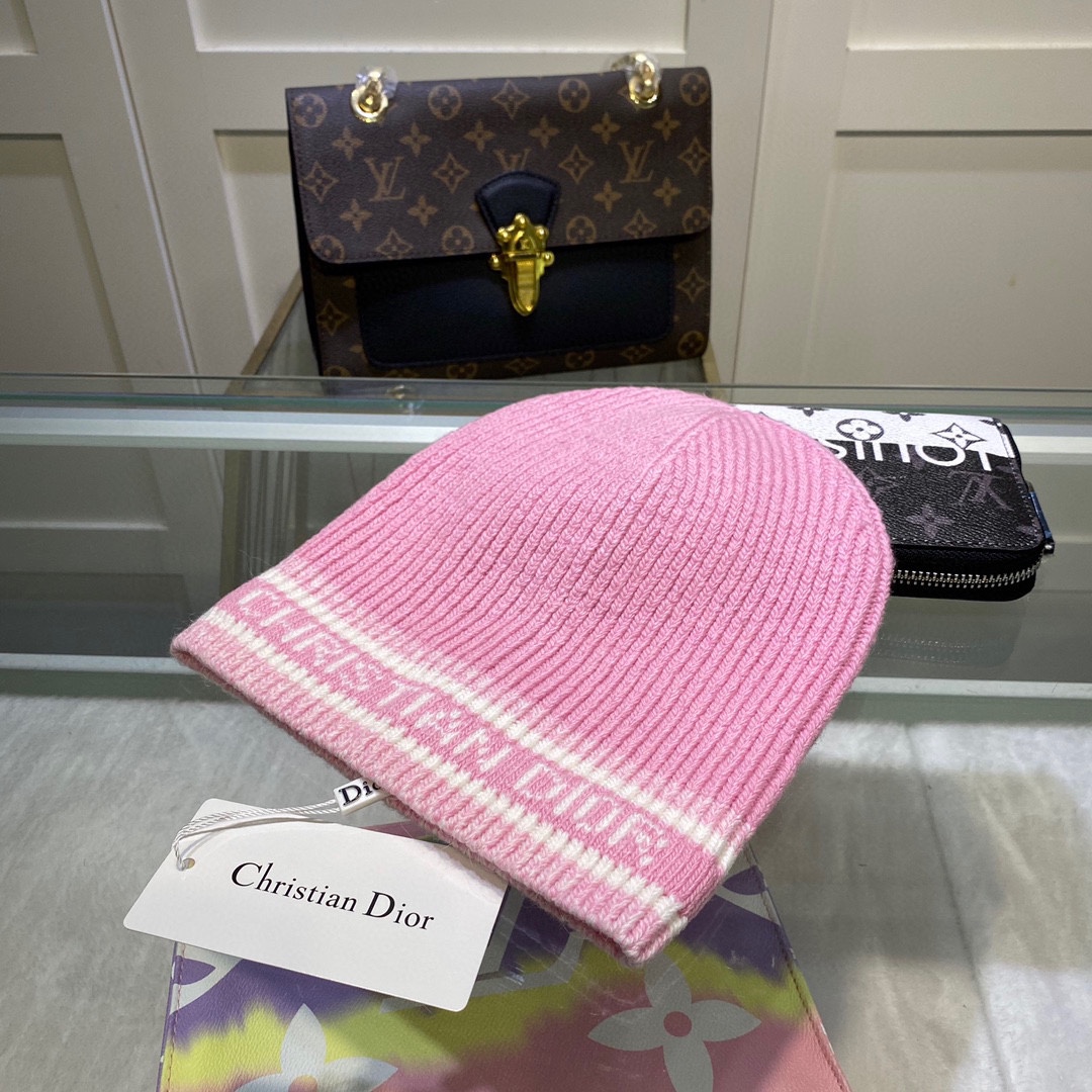 Dior Pompom Beanie In Pink - Soul Replicas