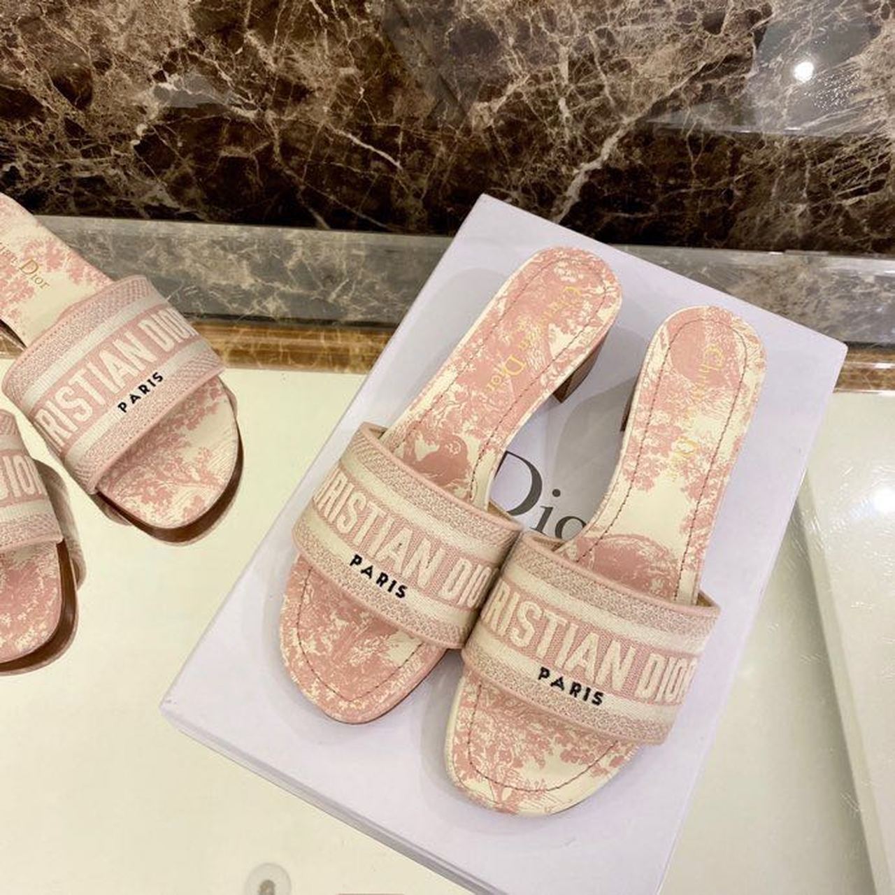 Christian Dior Dway Heeled Slide Pink For Women CD - Soul Replicas