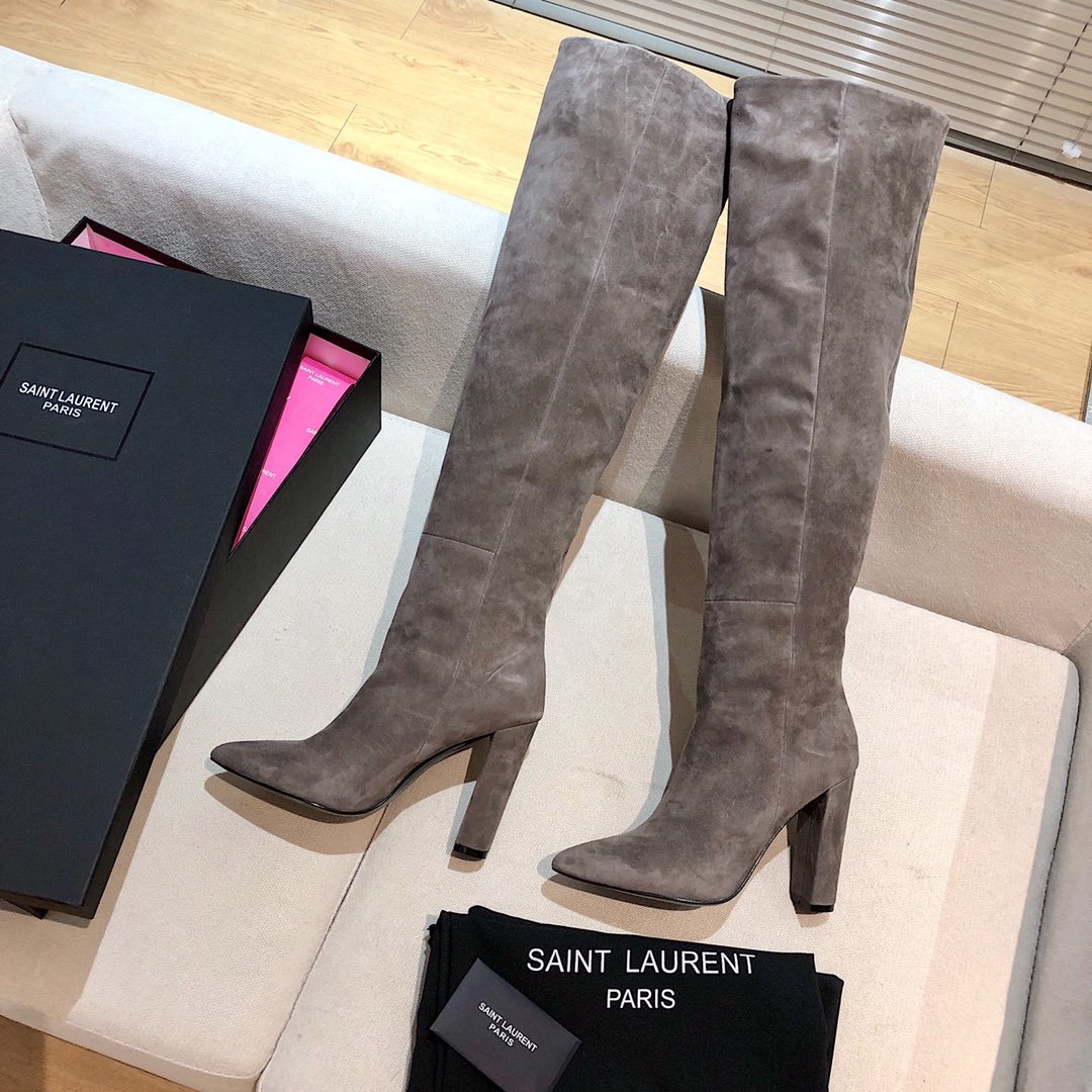 Yves Saint Laurent Women's High Boots Grey For Women YSL - Soul Replicas