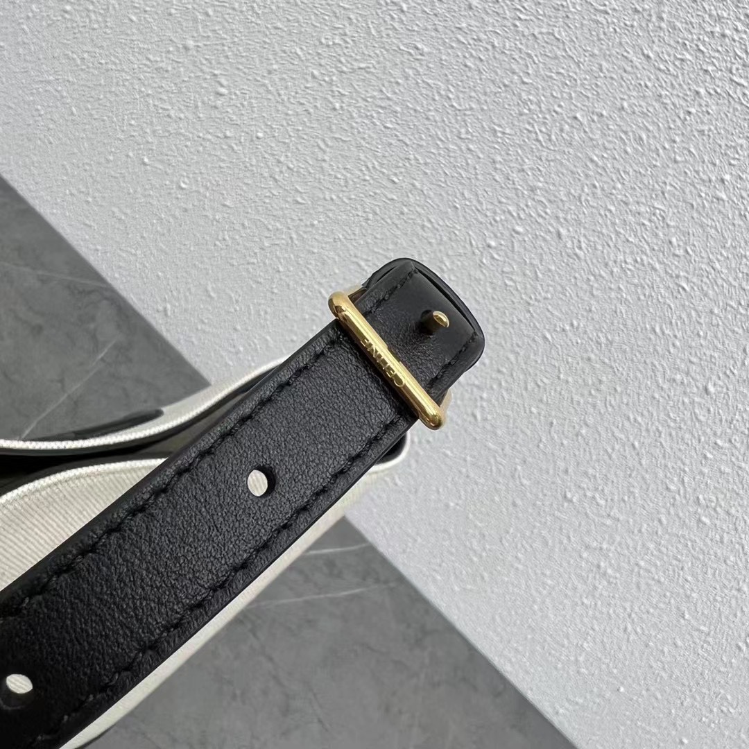 Celine Small Bucket Cuir Triomphe In Textile Natural / Black For Women 9in/22cm - Soul Replicas