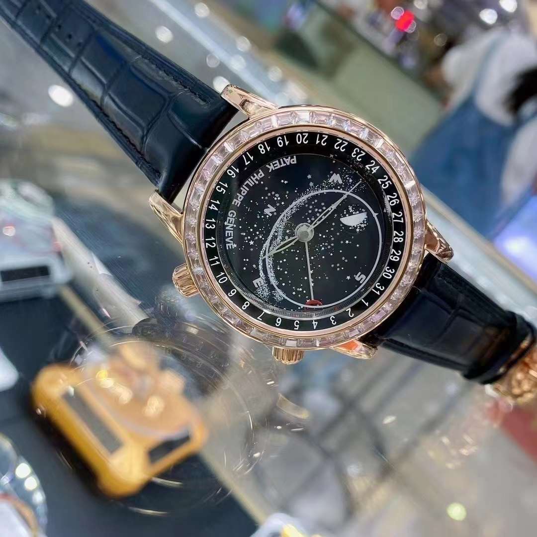 Patek Philippe Sky Moon Celestial 6104R Replica Watch Black Dial 40mm - Soul Replicas