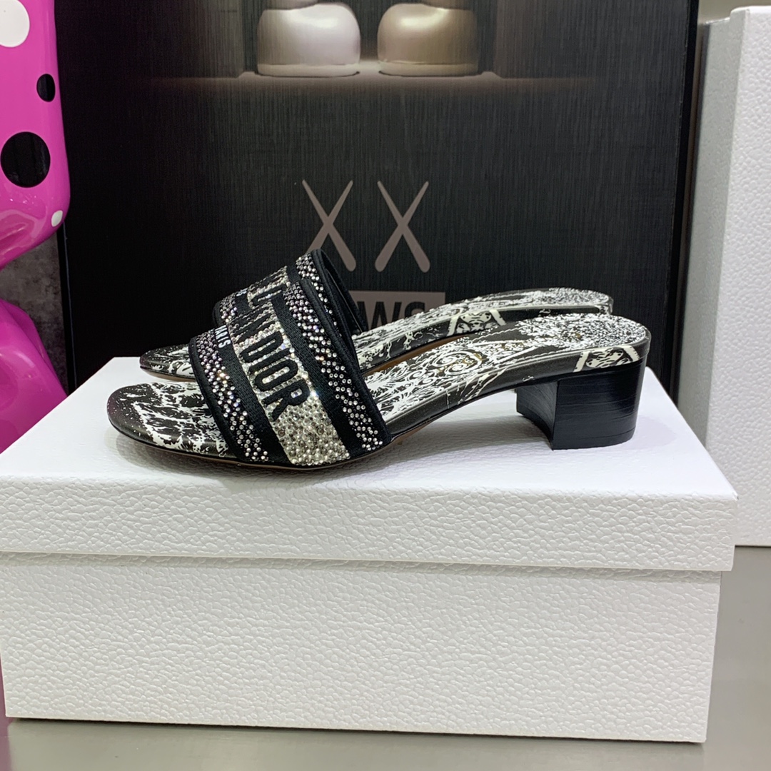 Christian Dior Women's Dway Heeled Slide Black For Women CD - Soul Replicas