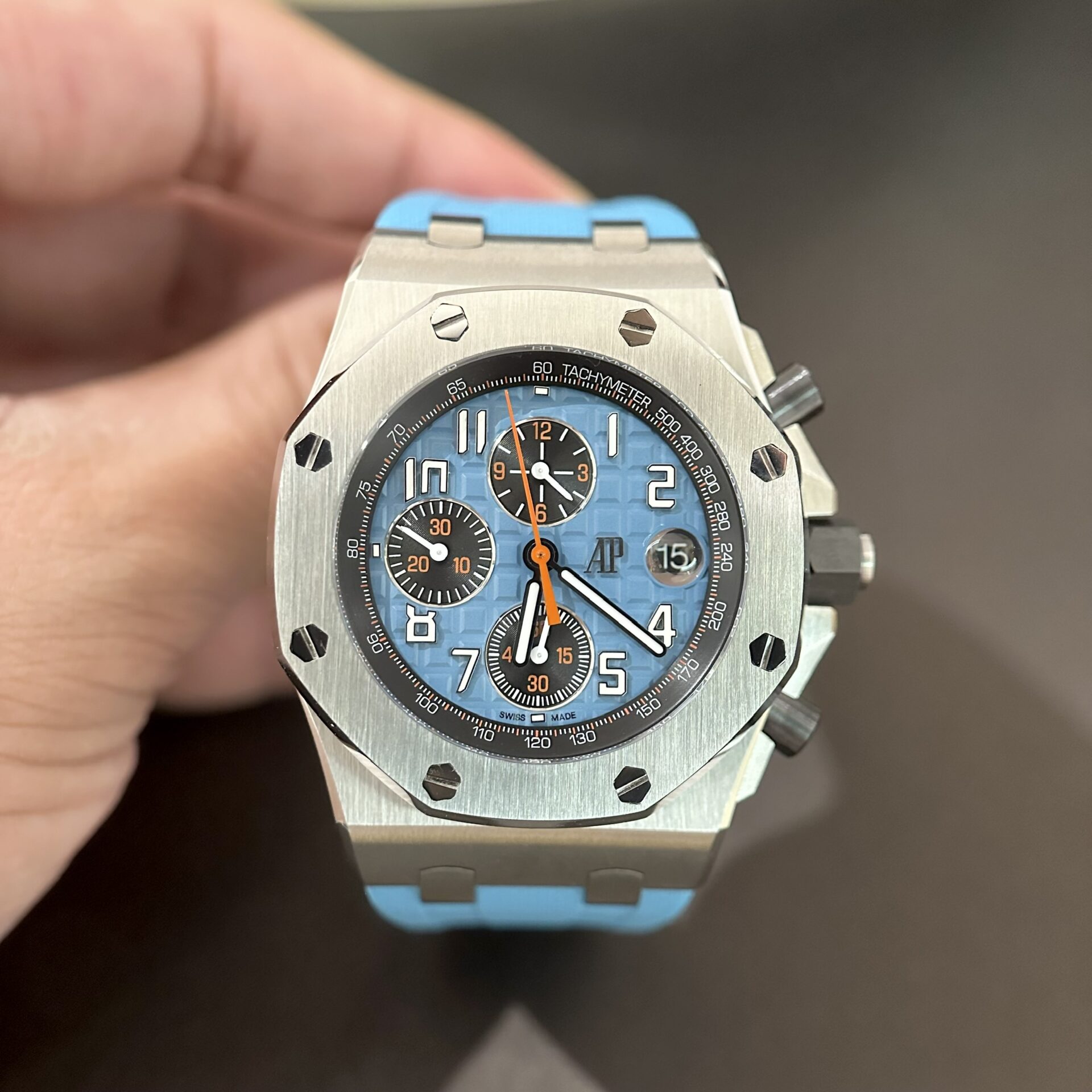 Audemars Piguet Best Replica Watch Royal Oak Offshore 26238ST Blue Rubber Strap 42mm - Soul Replicas