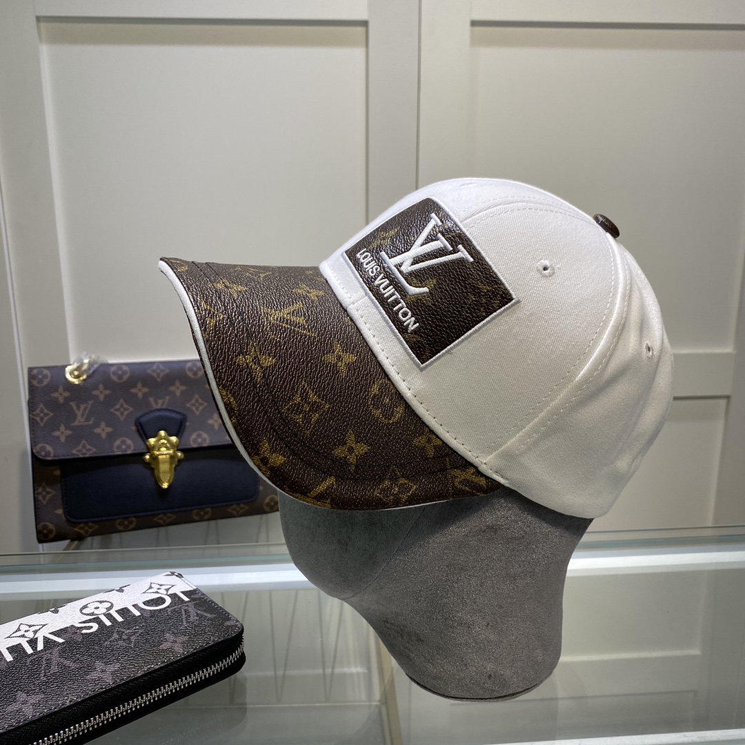 Louis Vuitton Embroidered Logo Baseball Cap White LV Cap - Soul Replicas