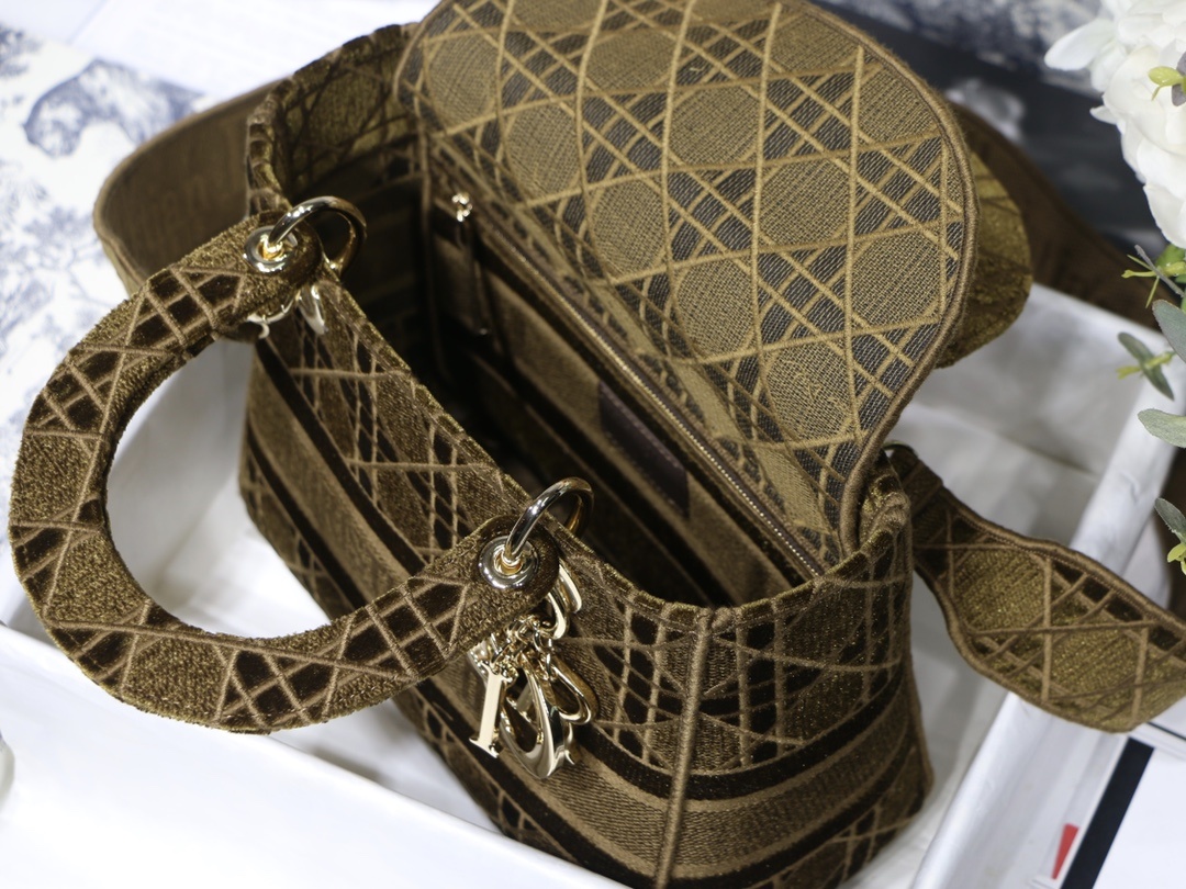 Christian Dior Medium Lady D-Lite Brown Cannage Bag For Women 9.5in/24cm CD - Soul Replicas