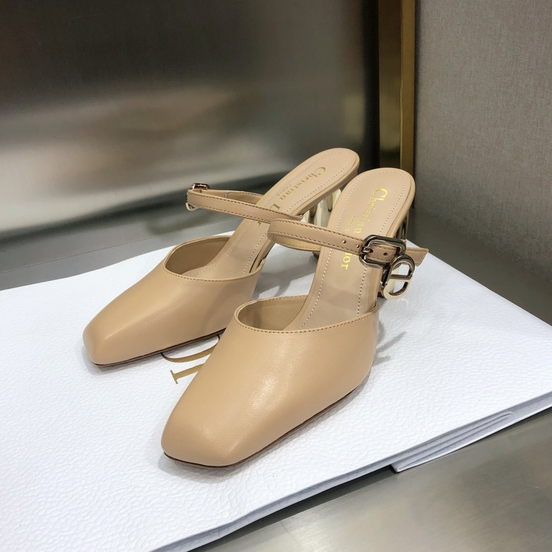 Christian Dior Rhodes Heeled Mule Nude For Women CD - Soul Replicas