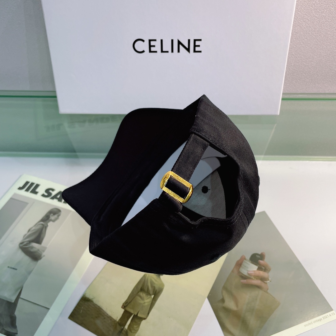 Celine Baseball Cap In Cotton Black - Soul Replicas