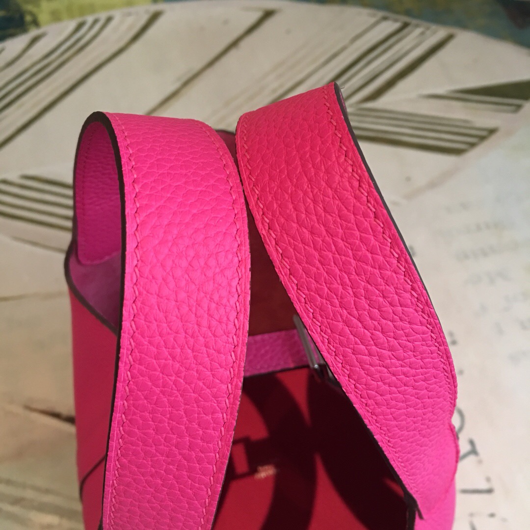 Hermes Picotin Lock 18 Pink Clemence Palladium Hardware For Women 7.5in/19cm - Soul Replicas