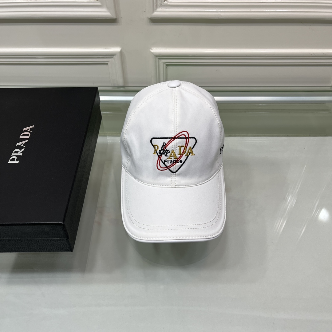 Prada Drill Baseball Cap White Prada Cap - Soul Replicas