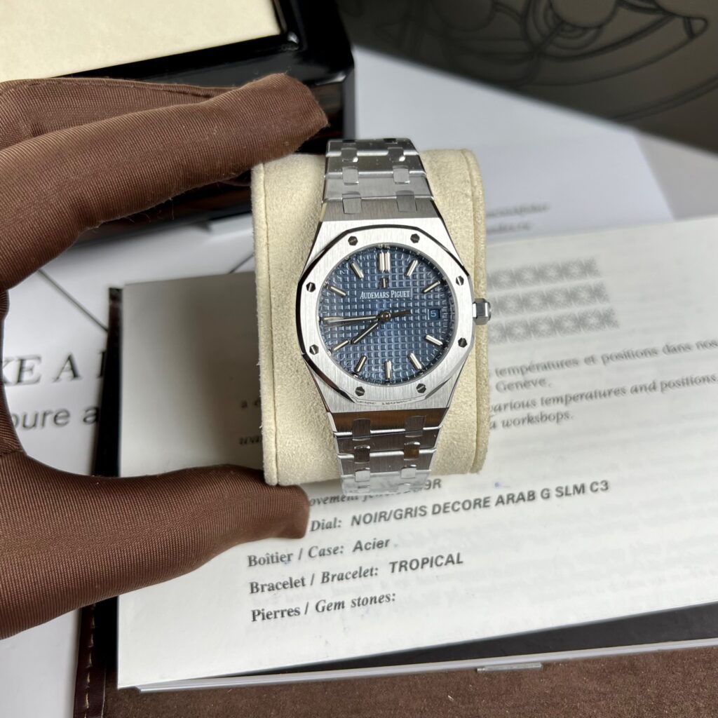 Audemars Piguet Replica Watch Royal Oak Blue Dial Metal Wire 34mm - Soul Replicas