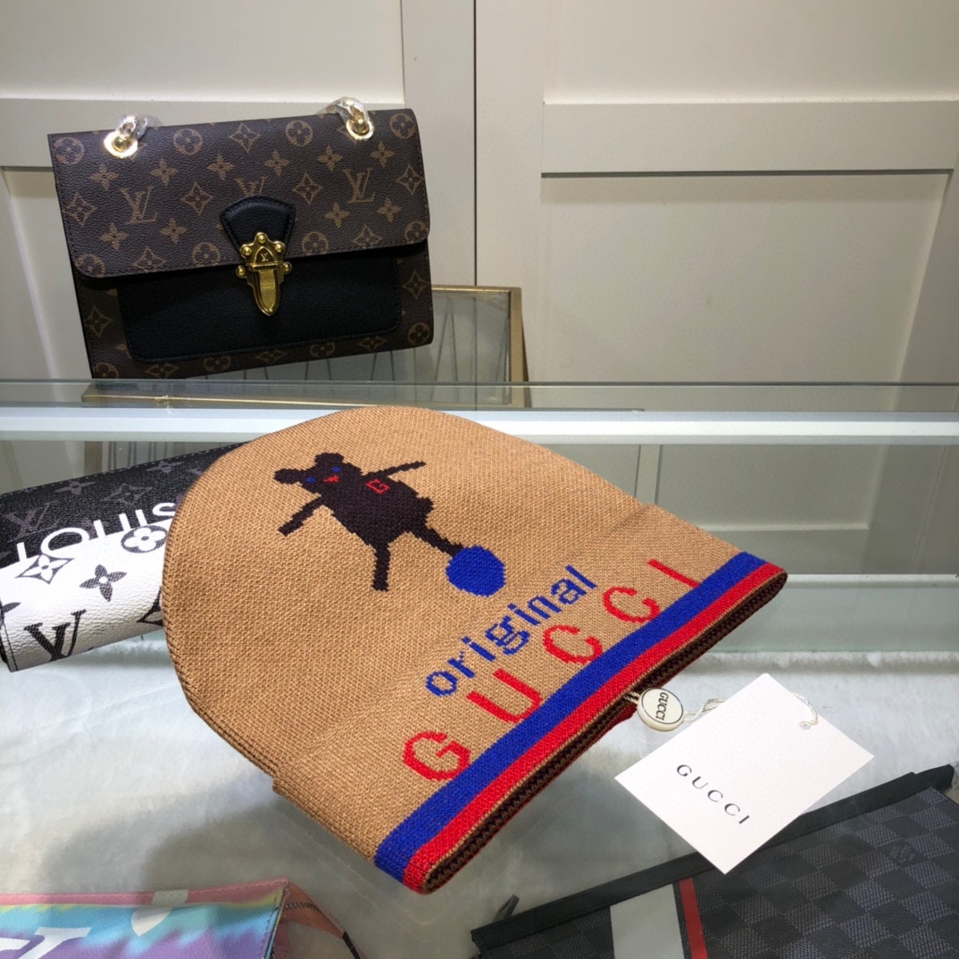 Gucci Beanie Cashmere In Brown - Soul Replicas