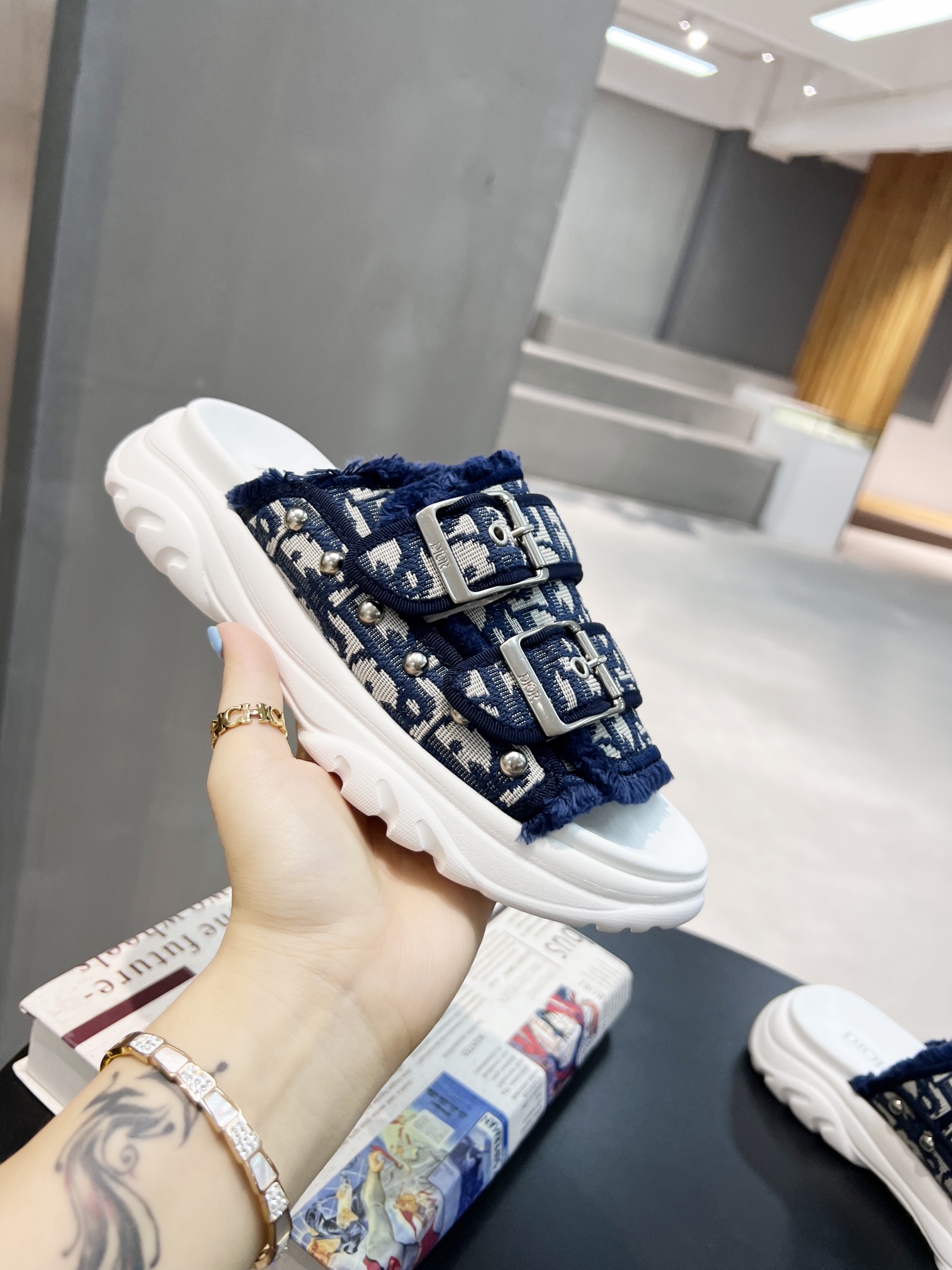 Christian Dior Women's D-Wander Slide Blue For Women CD - Soul Replicas