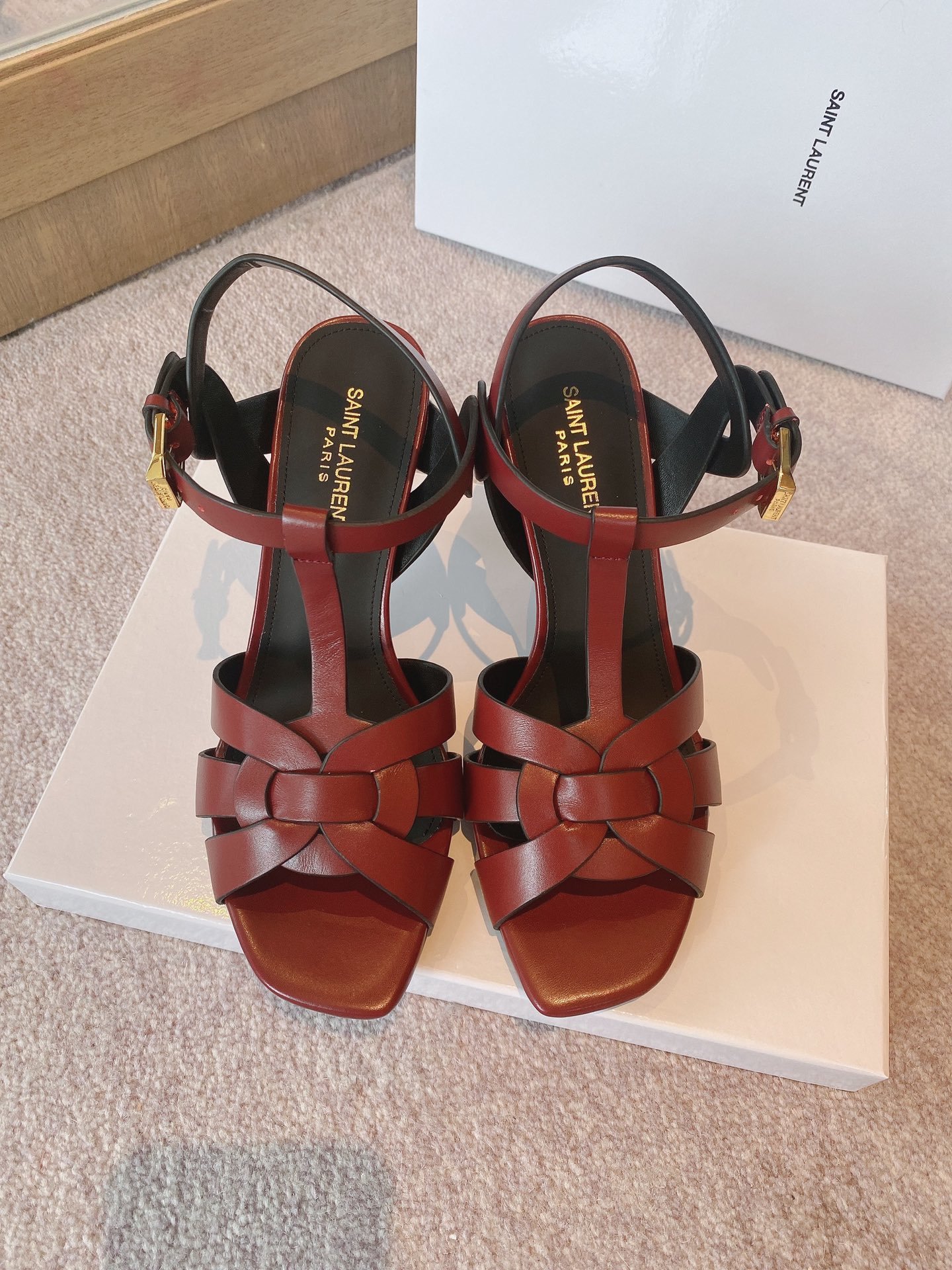 Yves Saint Laurent Women's Tribute Sandals Red- Purple For Women YSL - Soul Replicas